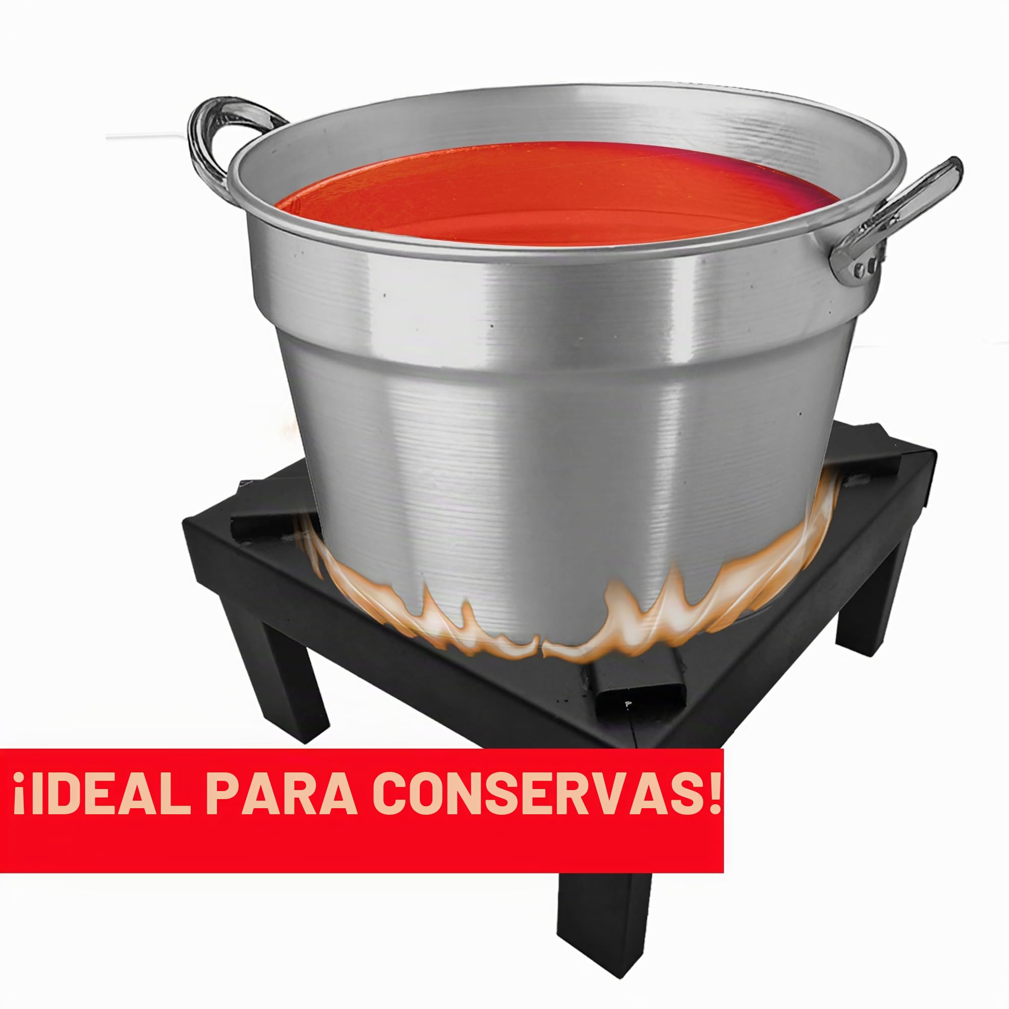 AEFFE - Hornillo con quemador y válvula, de hierro fundido, cuadrado o redondo, para exterior con pies, para jardín, camping, conservas, apto para sartenes (cuadrado, 40 x 40 cm)