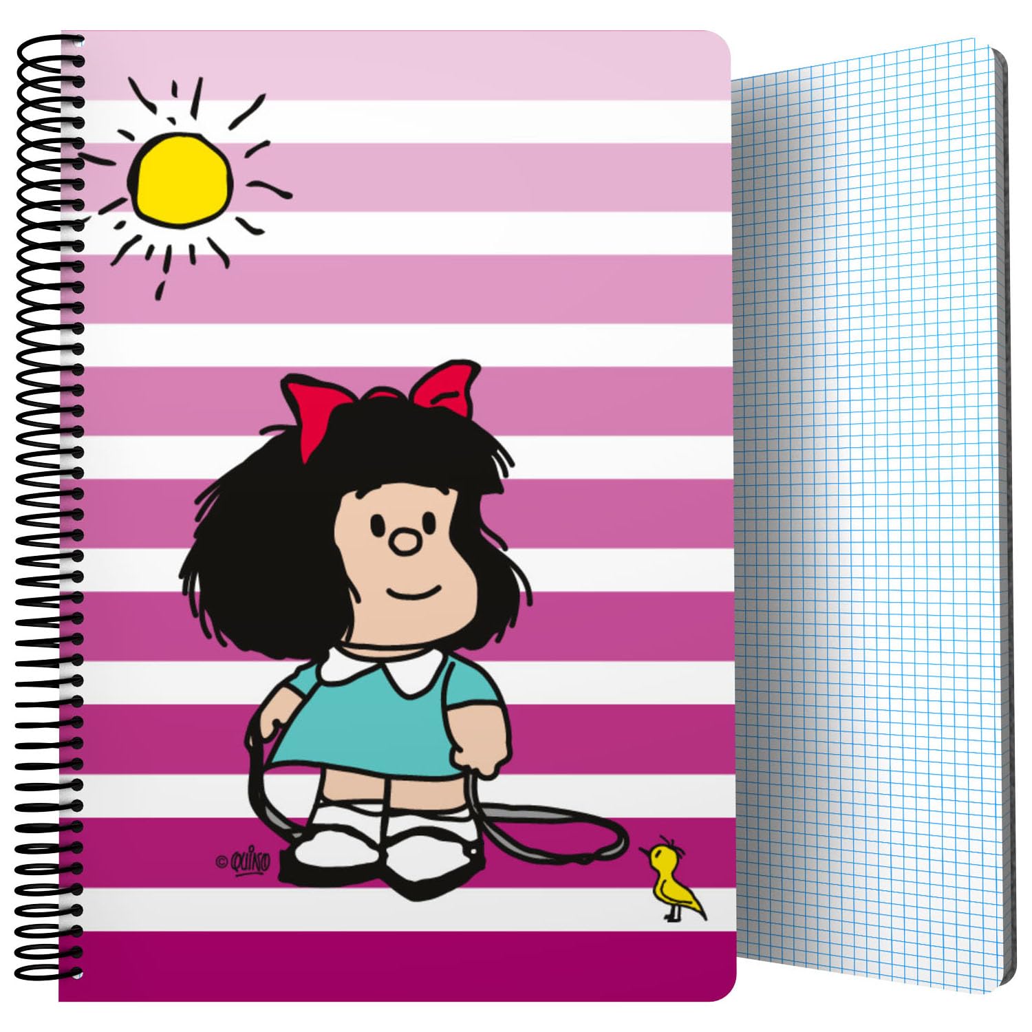 Classeur A4 Anneaux Mafalda Bird Grafoplas Avec Recharge Quadrillée 90g Et Intercalaires