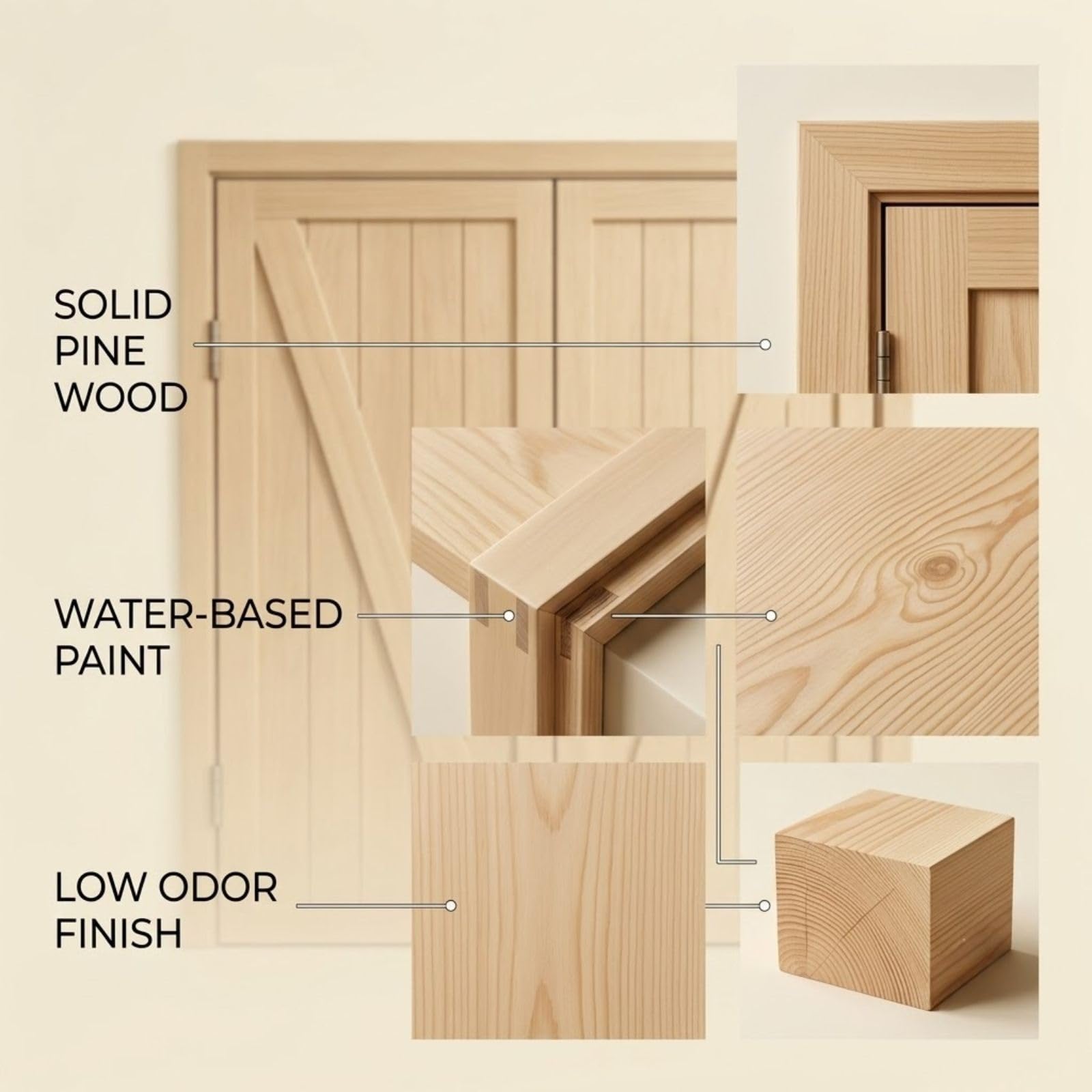Porte Saloon Battante en Bois Massif - Double Vantail pour Bar & Maison | Porte intérieure décorative idéale pour séparation de pièce. Charnières renforcées, fermeture automatique