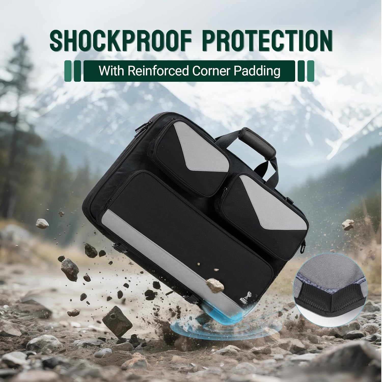 Bosynoy Carrying Case Compatible with Starlink Gen 3, Shockproof Travel Bag Fit for Starlink Accessories with Tripod Storage, Waterproof Laptop Briefcases with Inner Pocket for RV and Outdoor Trips