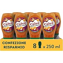 Calvé Salsa Agro & Dolce, 8 Pezzi da 250 ml, Salsa Agrodolce Fruttata, Dolce e Bilanciata, Ideale per Fritti e Finger Food, Senza Aromi e Coloranti, Senza Glutine, Vegano