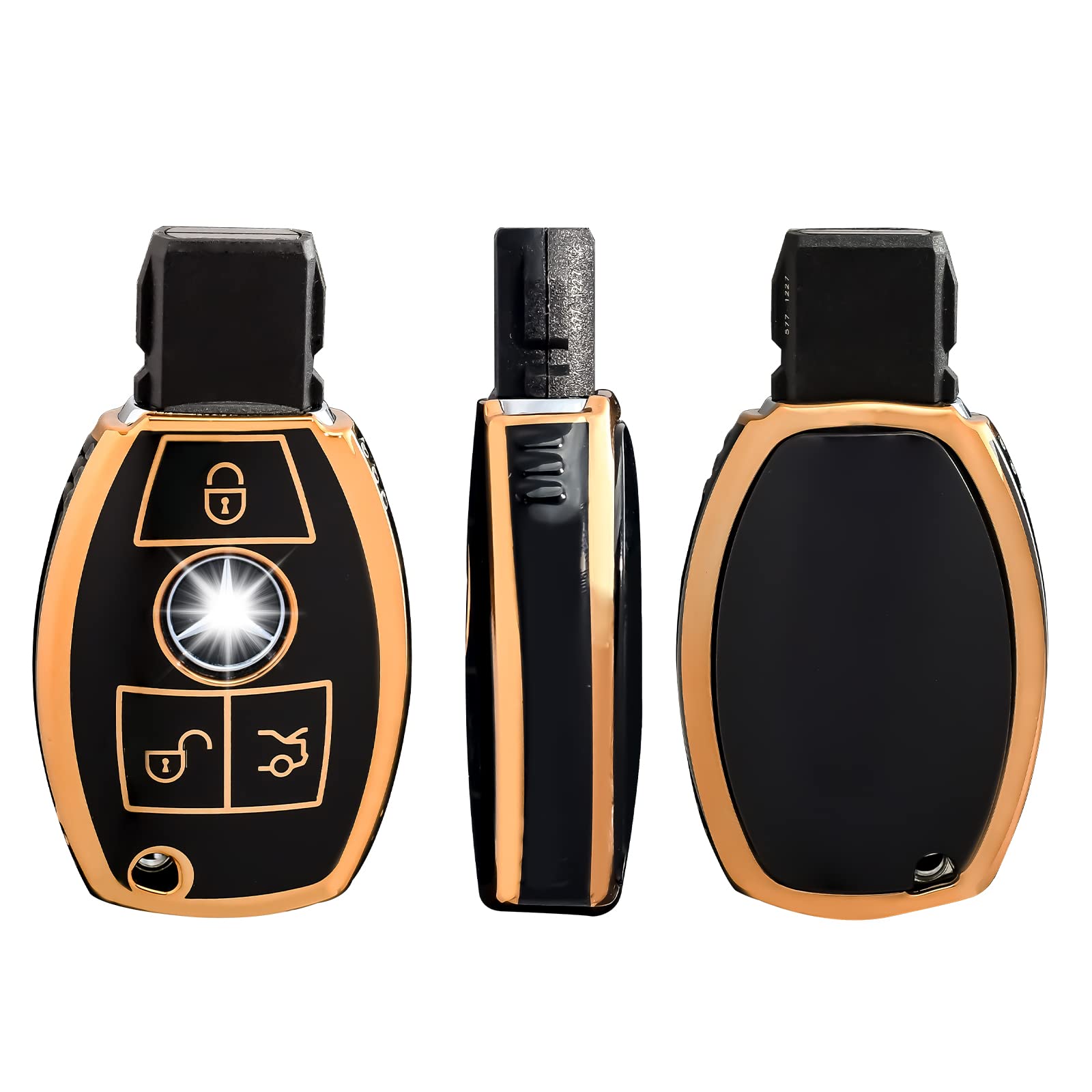 OFFCURVE Autoschlüssel Hülle Für Mercedes - TPU Silikon Cover Wasserdicht - Mehrere Farben Verfügbar