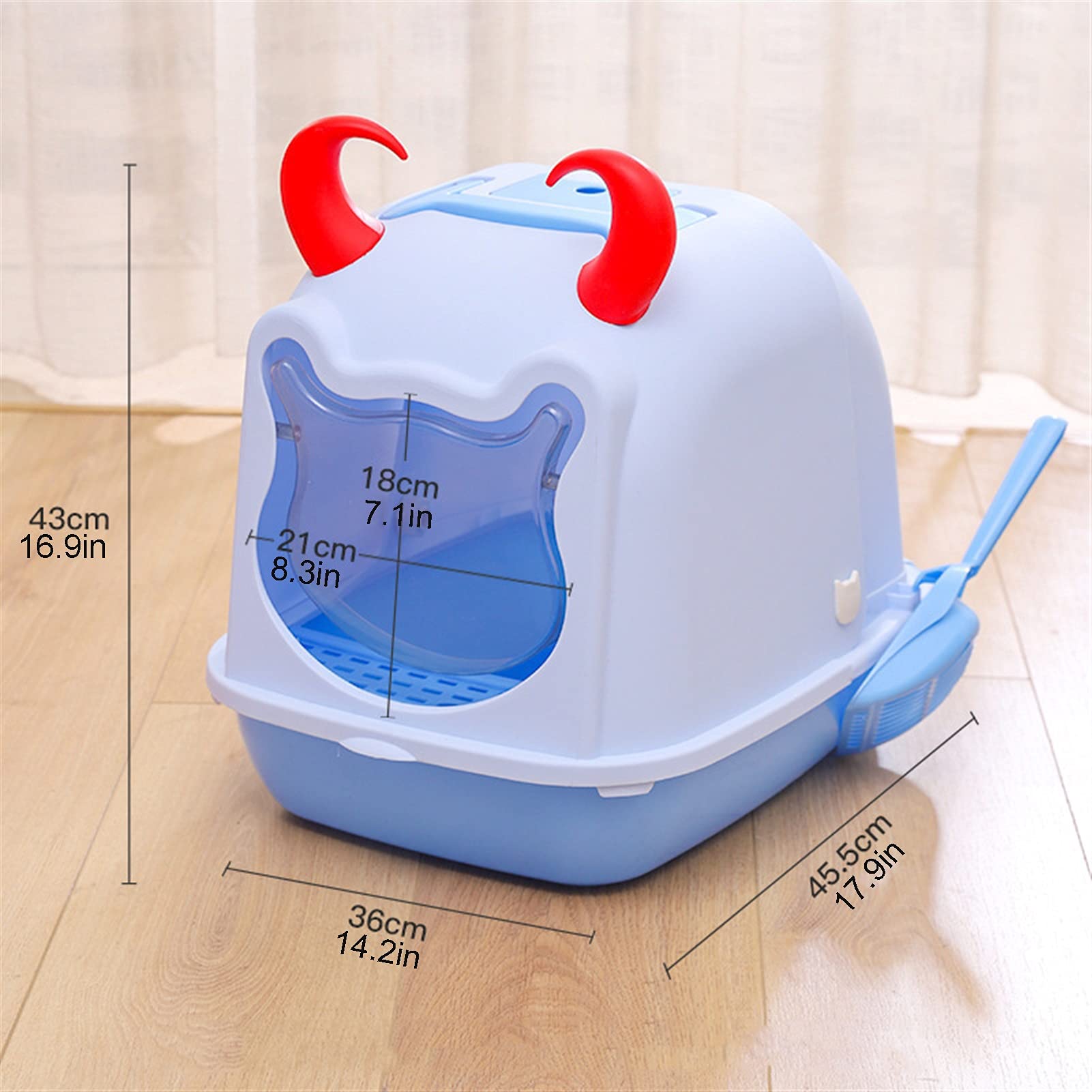 Cat Litter Tray Completamente Chiuso Con Cappuccio □ Padella Di - Foto 3