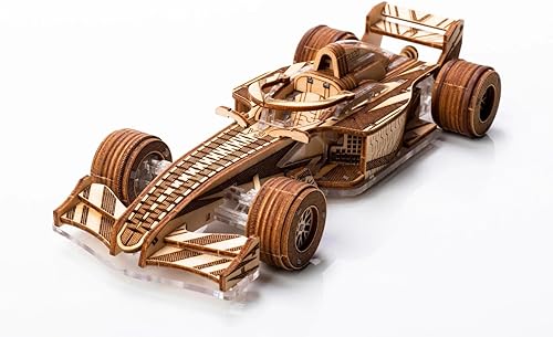 Modelos Veter Mecánicos Madera y Plástico Rompecabezas 3D Racer V3 Fórmula Uno F1 Racing Car Self-Assembly Set
