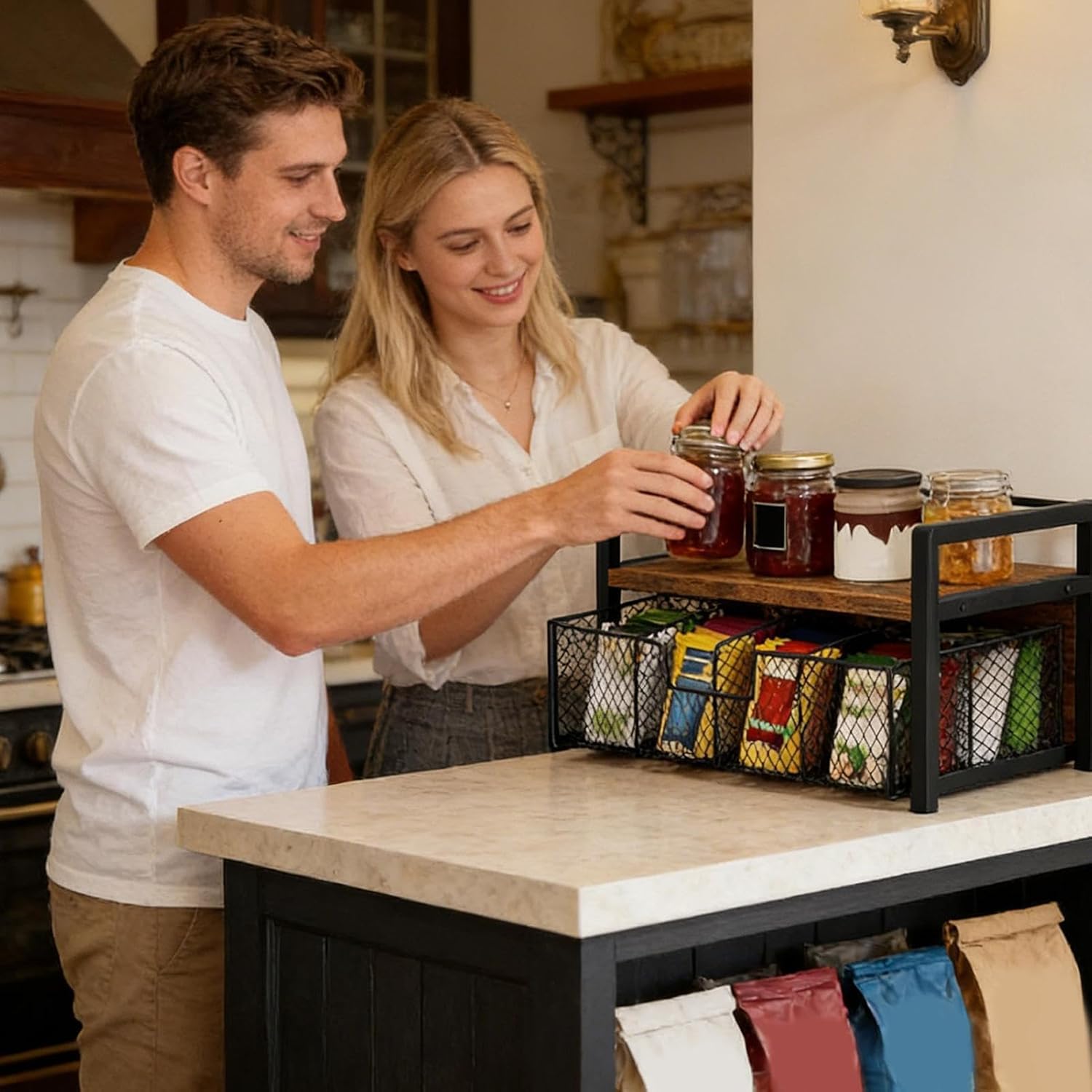 Tea Bag Holder | Heavy Duty Teabag Display Drawer,Tea Container,for Counter Home Dorm Living Room Meditation Room Apartment Bar Women Men Teens