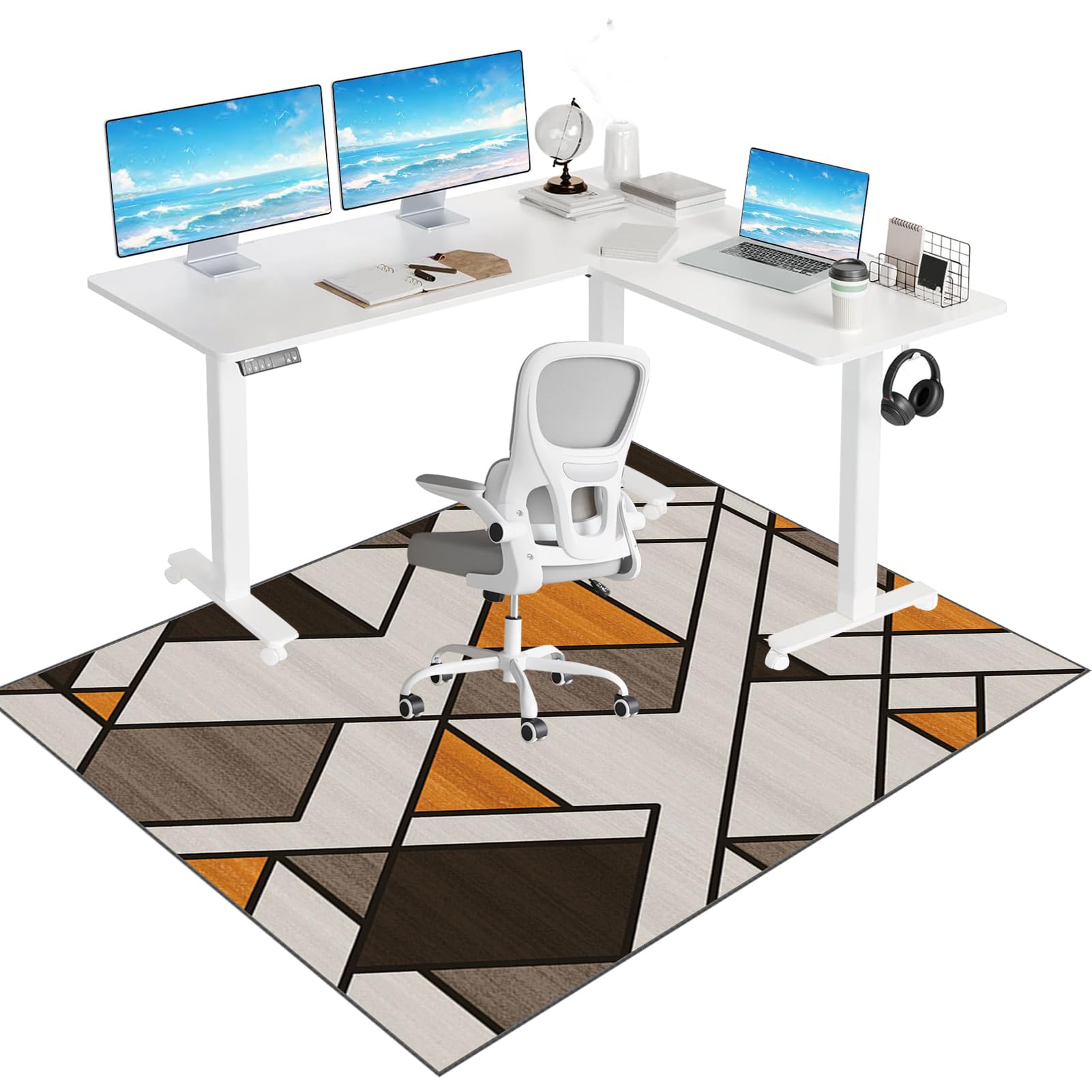 Office Chair Mat for Hard Wood Floors, Heavy Duty Anti-Slip Hardwood Floor Protector Rug, Carpet Protector Mat Easy Clean, Gaming Chair Mat for Carpet Floors, Desk Chair Mat for Carpet 180 x 230 cm โ image 1