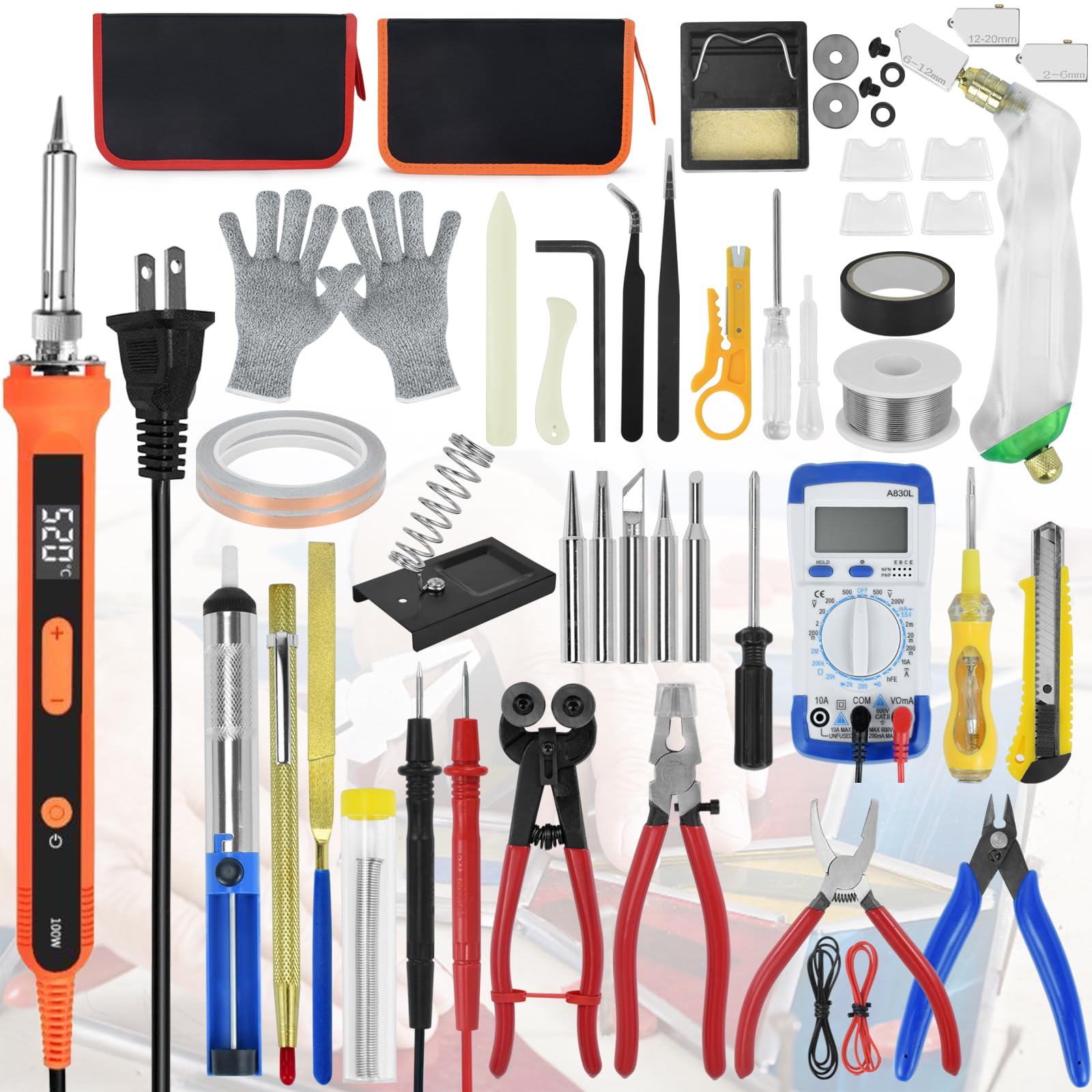 Stained Glass Kits for Adults Complete Stained Glass Supplies with 100W Soldering Iron Kit and Glass Cutter Tool Kit Perfect Stained Glass Starter Kit