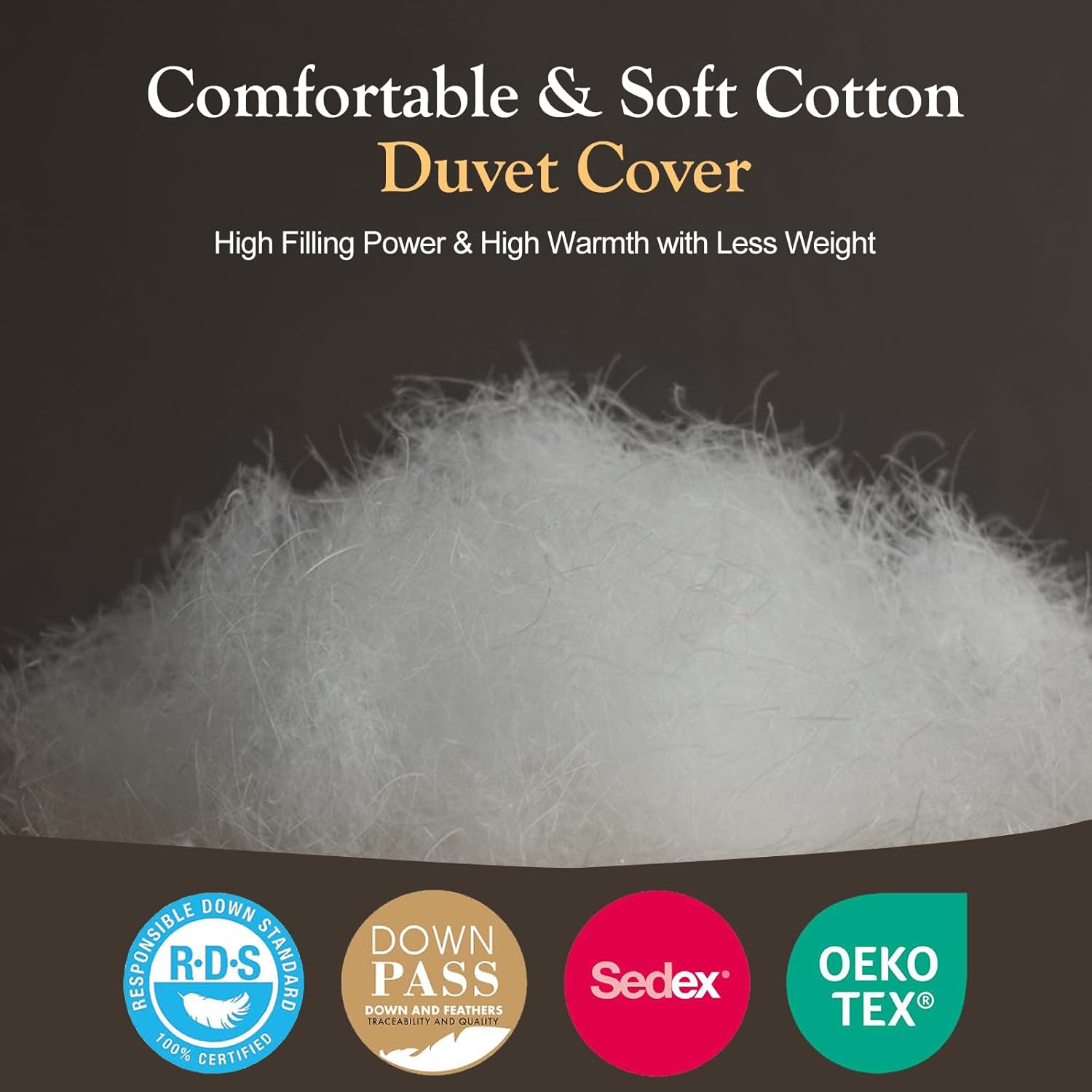Down Fibers Comforter Queen Size Thick Winter-Ultra Soft Comforter High Fill Power Comforters,Hotel Collection Fully Duvet Insert with Corner Tabs,Expert-Crafted Even Loft(White,90x90) - Image 3