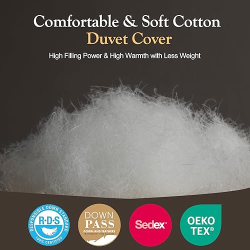 Miniatura 3 de Edredón de fibra de plumón pesado para invierno, esponjoso, relleno de edredón 1 (blanco, para todas las temporadas-Queen)
