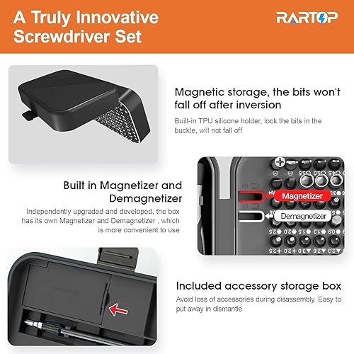 Miniatura 18 de Juego de destornilladores – Juego de puntas de destornillador de precisión 130 en 1, juego de puntas de destornillador ranuradas Phillips Torx