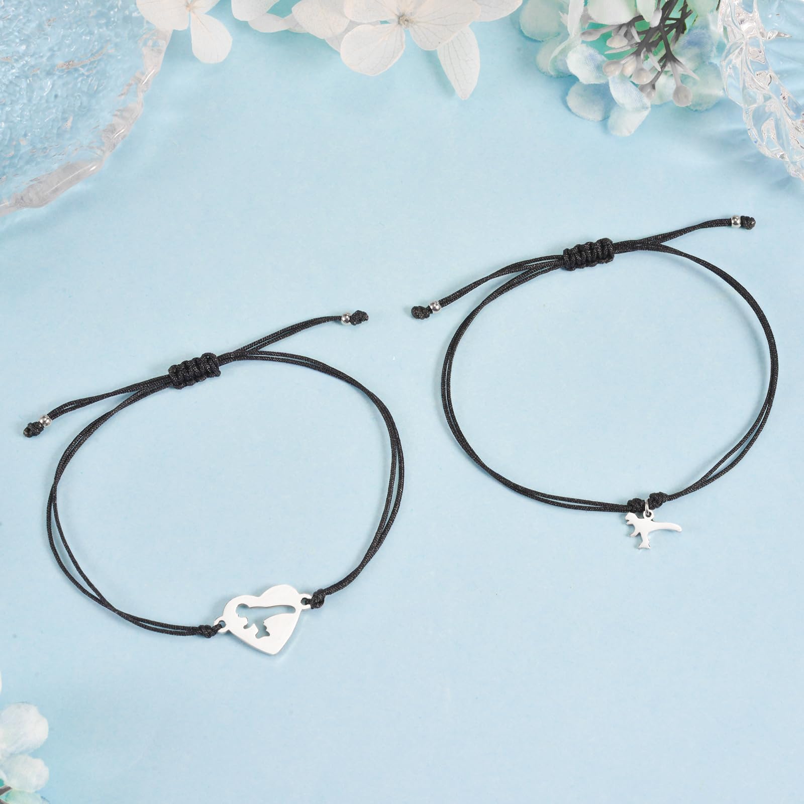 CheersLife Amore Dinosauro Bracciale Ritorno a Scuola Regalo Primo Giorno Scuola Regalo Madre Figlia Bracciale Madre Bambino Bracciale ES