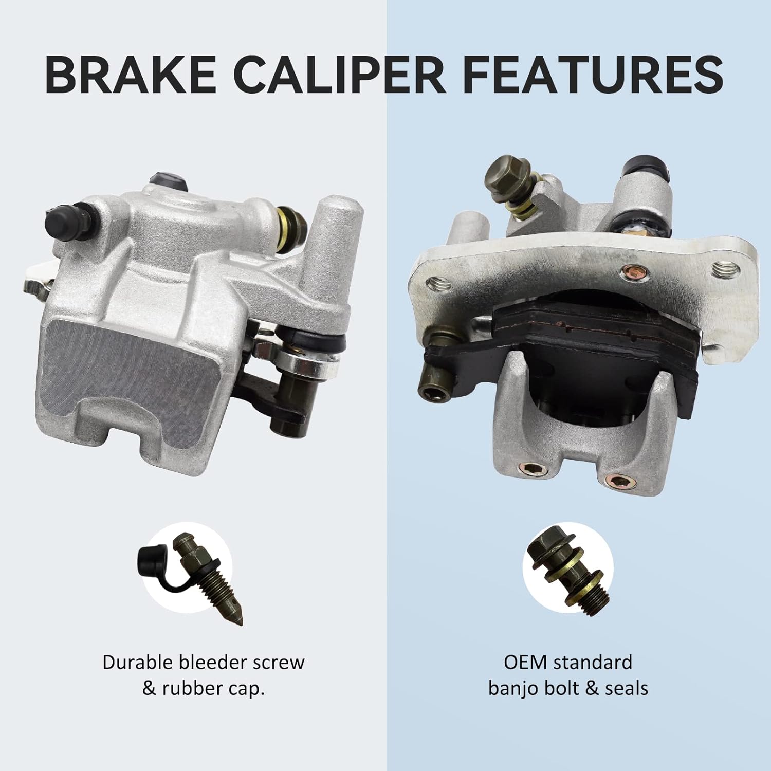 M MATI Front Left Right Brake Calipers & Pads for Suzuki KingQuad 400 450 500 700 750 LT-A400/LT-F400 LT-A450 LT-A500 LT-A700 LT-A750 59300-31G01-999 59100-31G00-999
