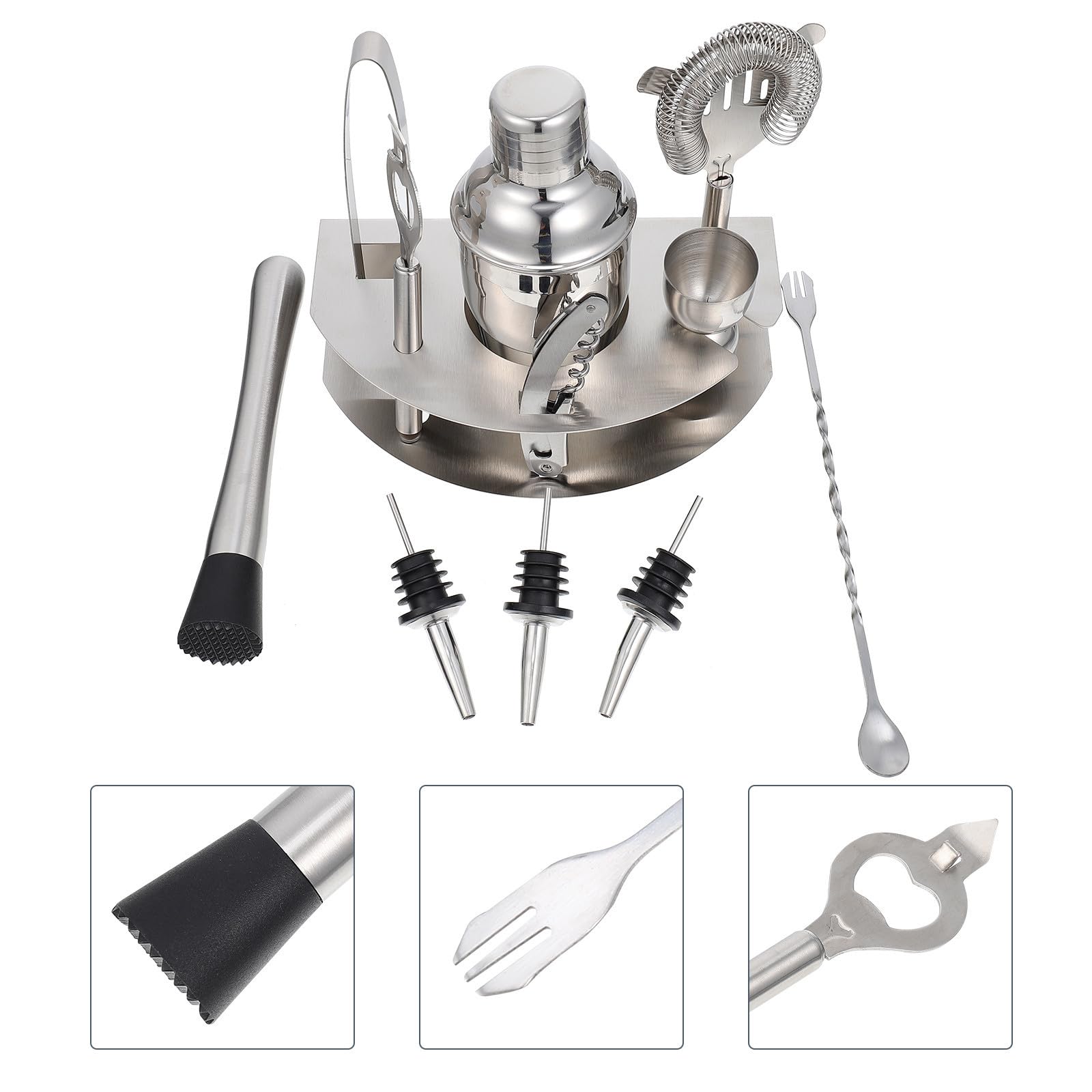 Shaker da Cocktail in Acciaio Inox Argento, Professionale