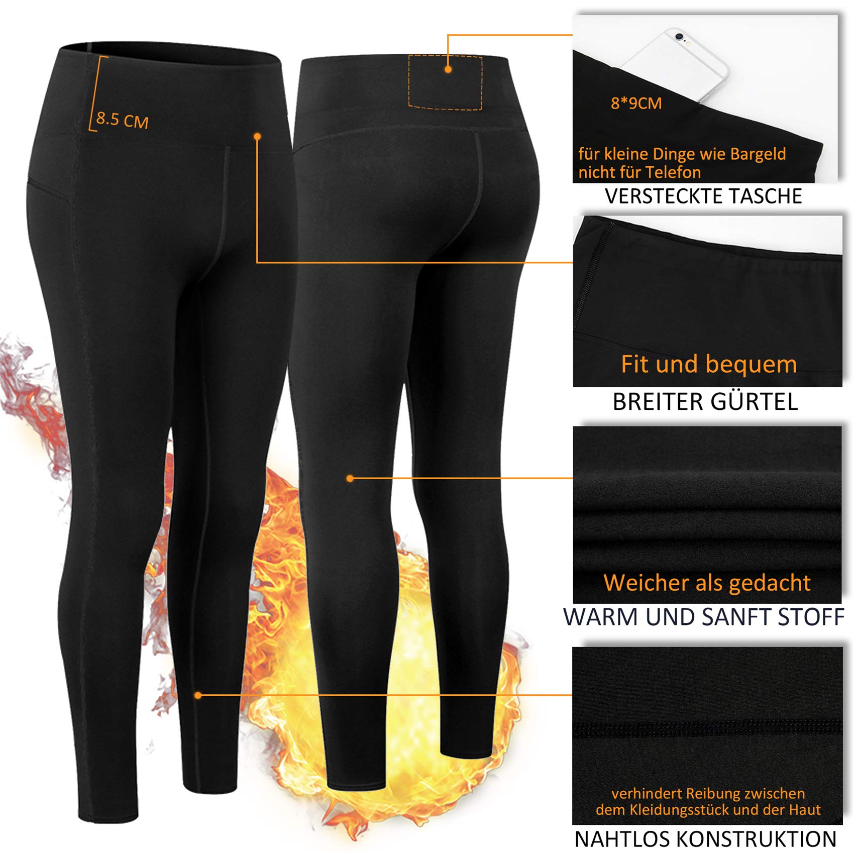 TBoonor Biancheria Intima Termica da Donna con Collo Alto, Antivento, Set di Biancheria Intima Termica, Biancheria Intima da Sci, Traspirante, Flessibile, Termica