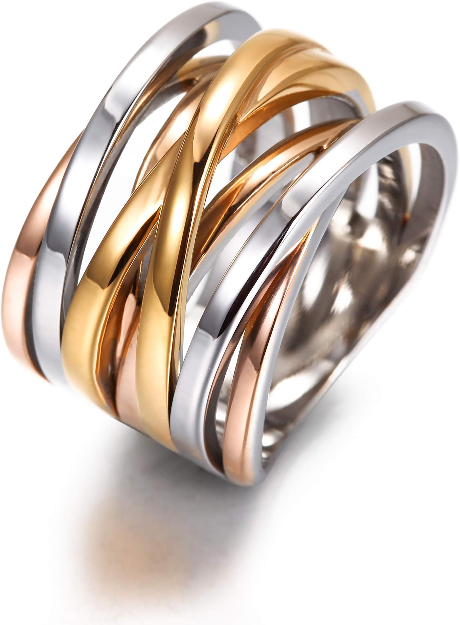CIUNOFOR 13.7MM Cross Ring Enhancers for Women Statement Engagement Ring for Men and Unisex adults Silver Gold Rose Gold Plated Ring Customized Personalized