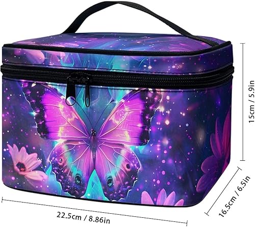 Vista 188 de doginthehole Bolsa de maquillaje, bolsa de cosméticos de viaje, bolsa de aseo portátil grande, organizador de accesorios para mujeres y niñas