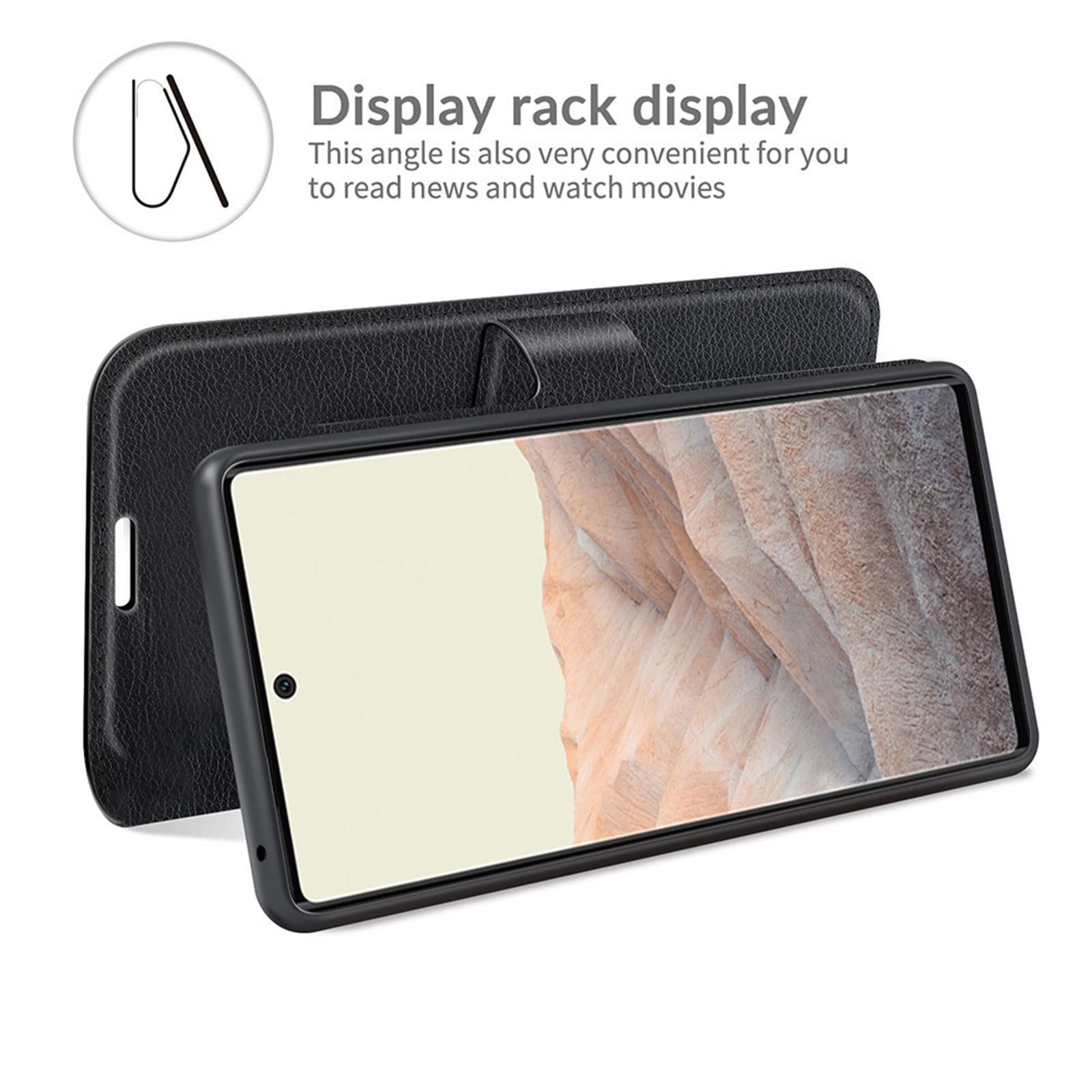 Custodia A Portafoglio Per Google Pixel 6 Pro - Pelle Sintetica Con Motivo Rana Arancione - 4