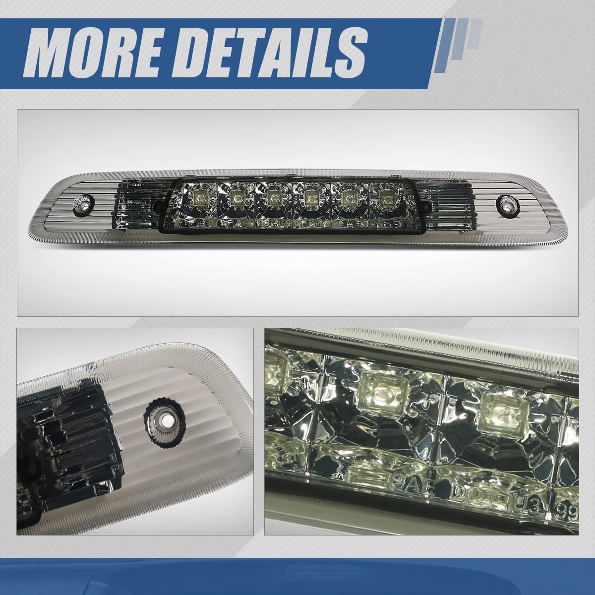 Auto Dynasty LED 3rd Third Brake Light Compatible with 2001-2003 Toyota Highlander, Rear Center Cab Cargo Lamp High Mount Stop light, Housing