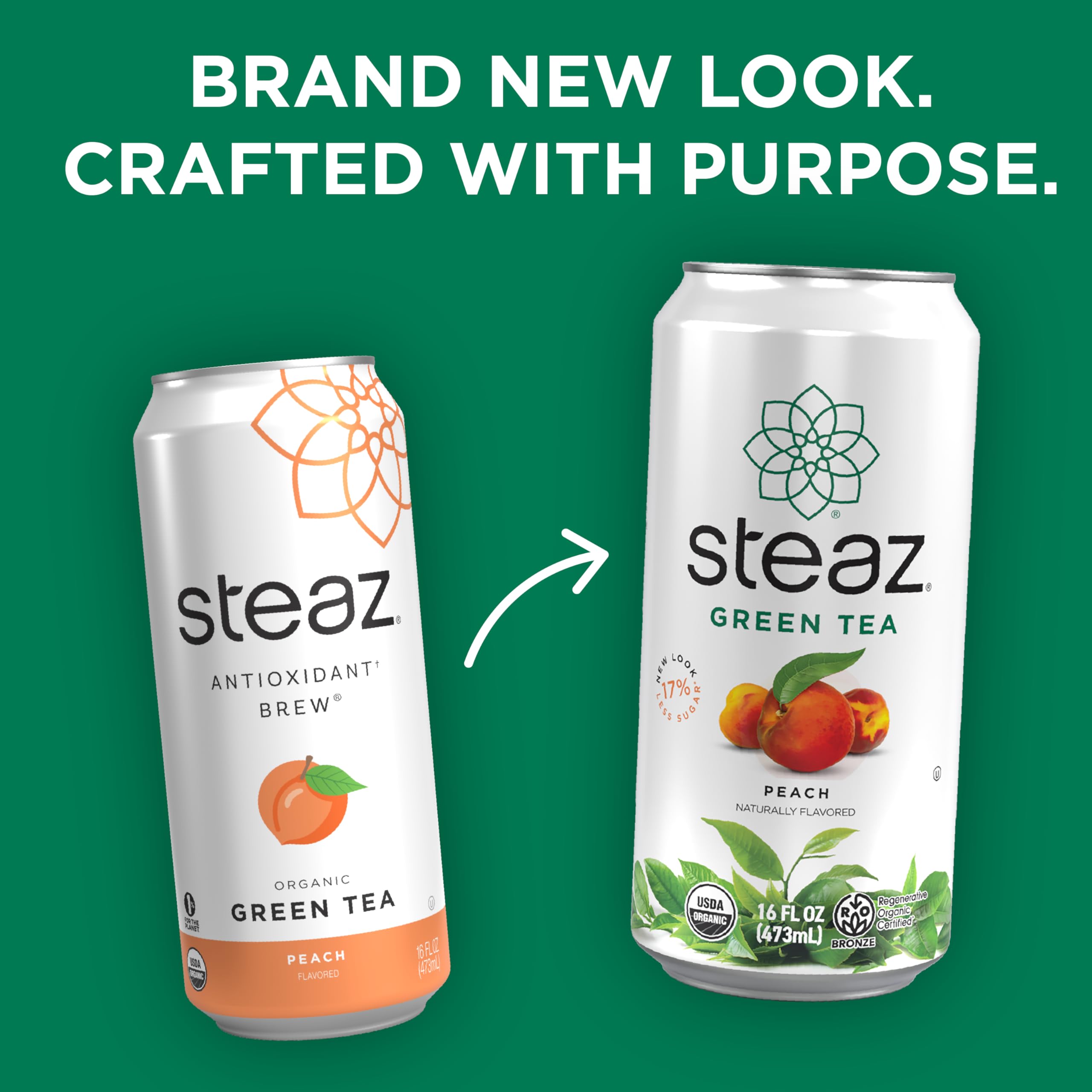 Steaz - Organic Green Tea - Hibiscus Flavored (12 Pack