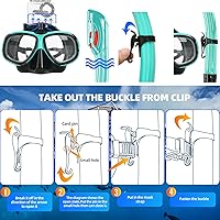 Vista 6 de Snorkeling Gear for Adults Youth, Nearsighted Anti-Fog Diving Mask & Silicone Dry Snorkel for Scuba Diving Spearfishing Freediving