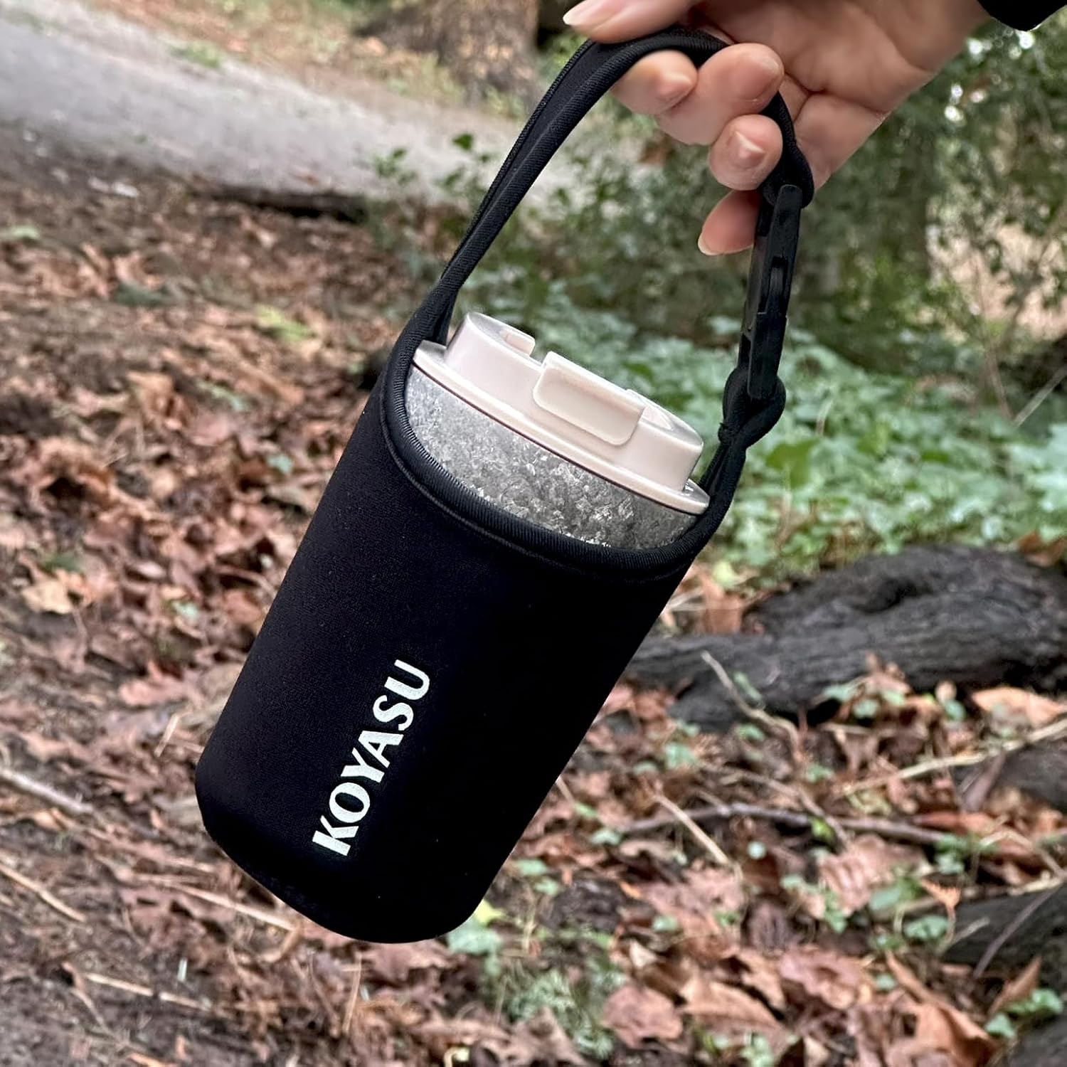 KOYASU® Ti-Zen™ Titanium Travel Coffee Mug - 12oz Ultralight Insulated Tumbler - Premium EDC Gear & Tactical Accessories - Heavy Duty Cup - Crystallized Texture Thermal Flask - Nimbus Gray - Image 8