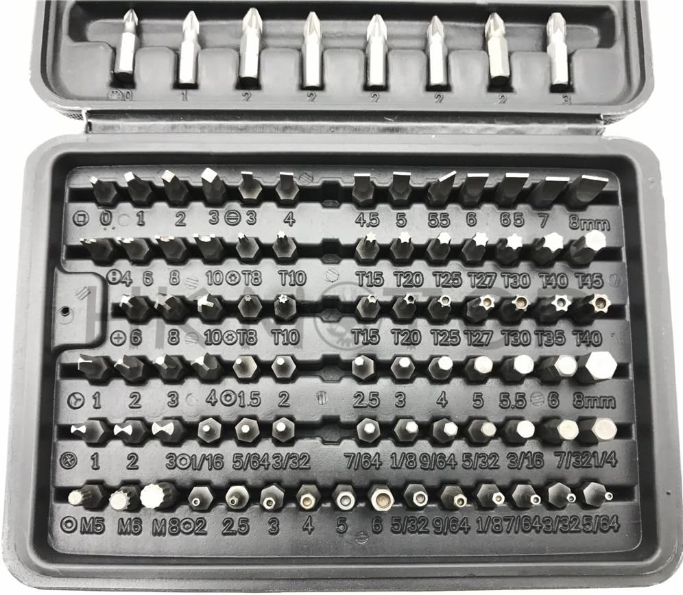 HONGK- 100 PIECE SECURITY BIT SET LOCKSMITH PC TORX HEX KEY [B06X6H7MCW]