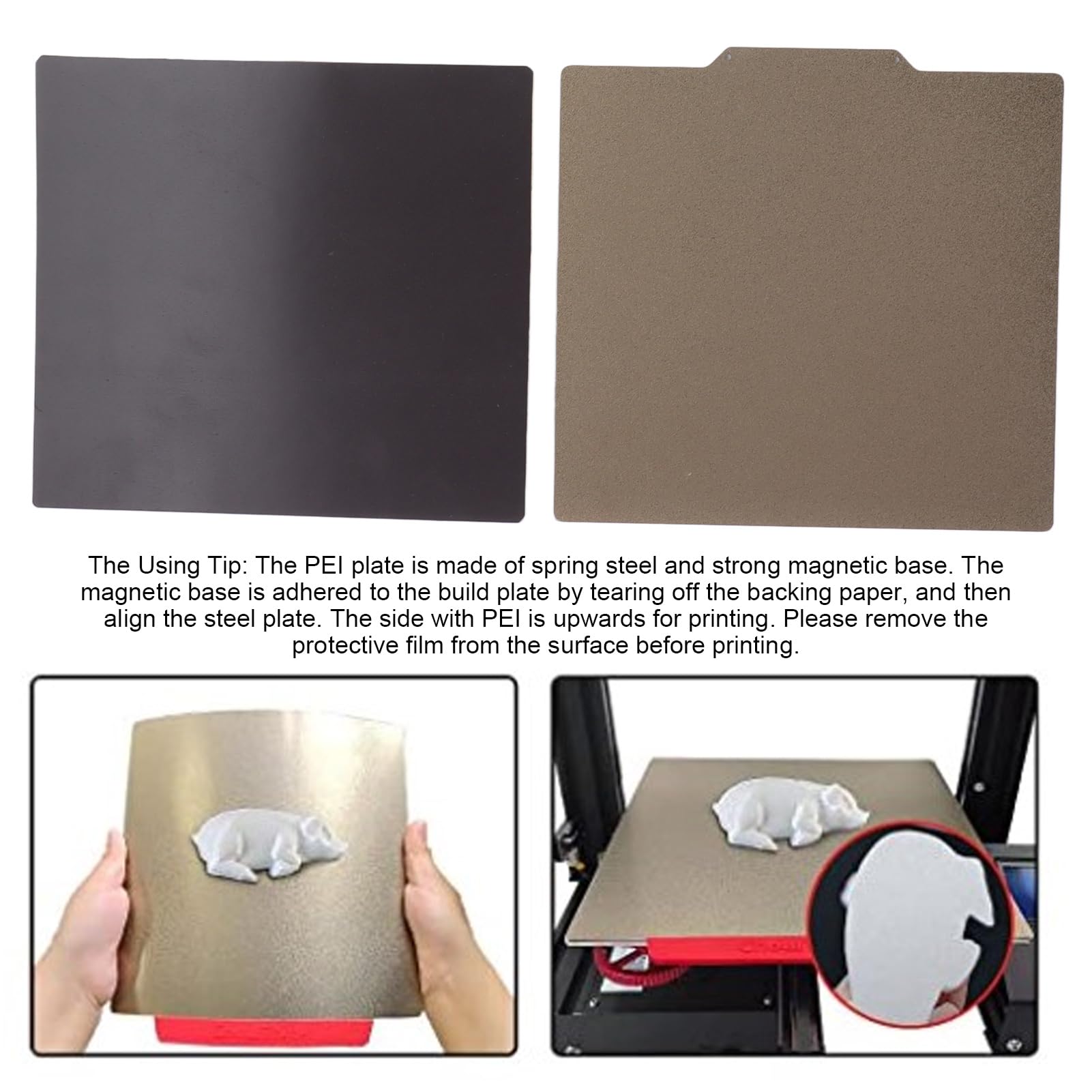3D-Drucker Bauplatte Plattform 220x240mm Federstahl PEI Platte Magnetische Basis Doppelseitige PEI Beschichtung Abnehmbare Flexible Platte 3D-Drucker Beheiztes für ANYCUBIC I3 MEGA