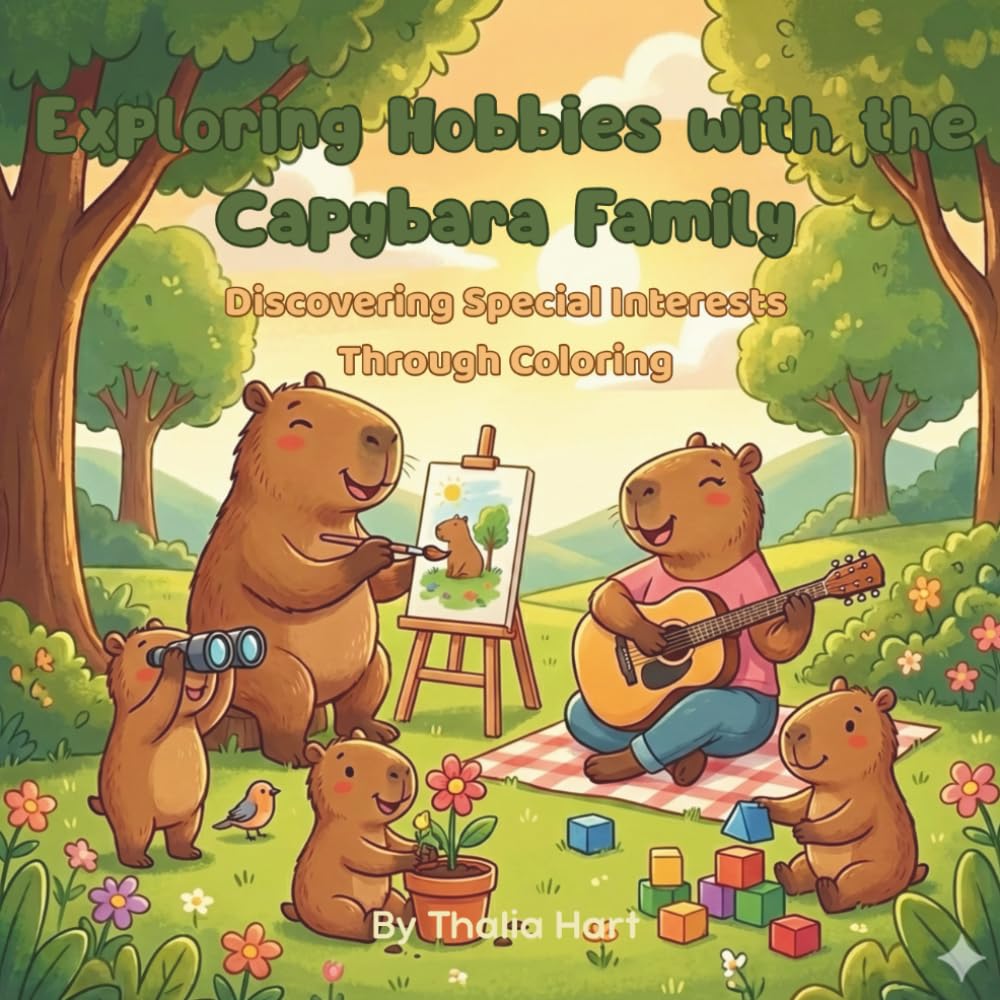Exploring Hobbies with the Capybara Family: Discovering Special Interests Through Coloring