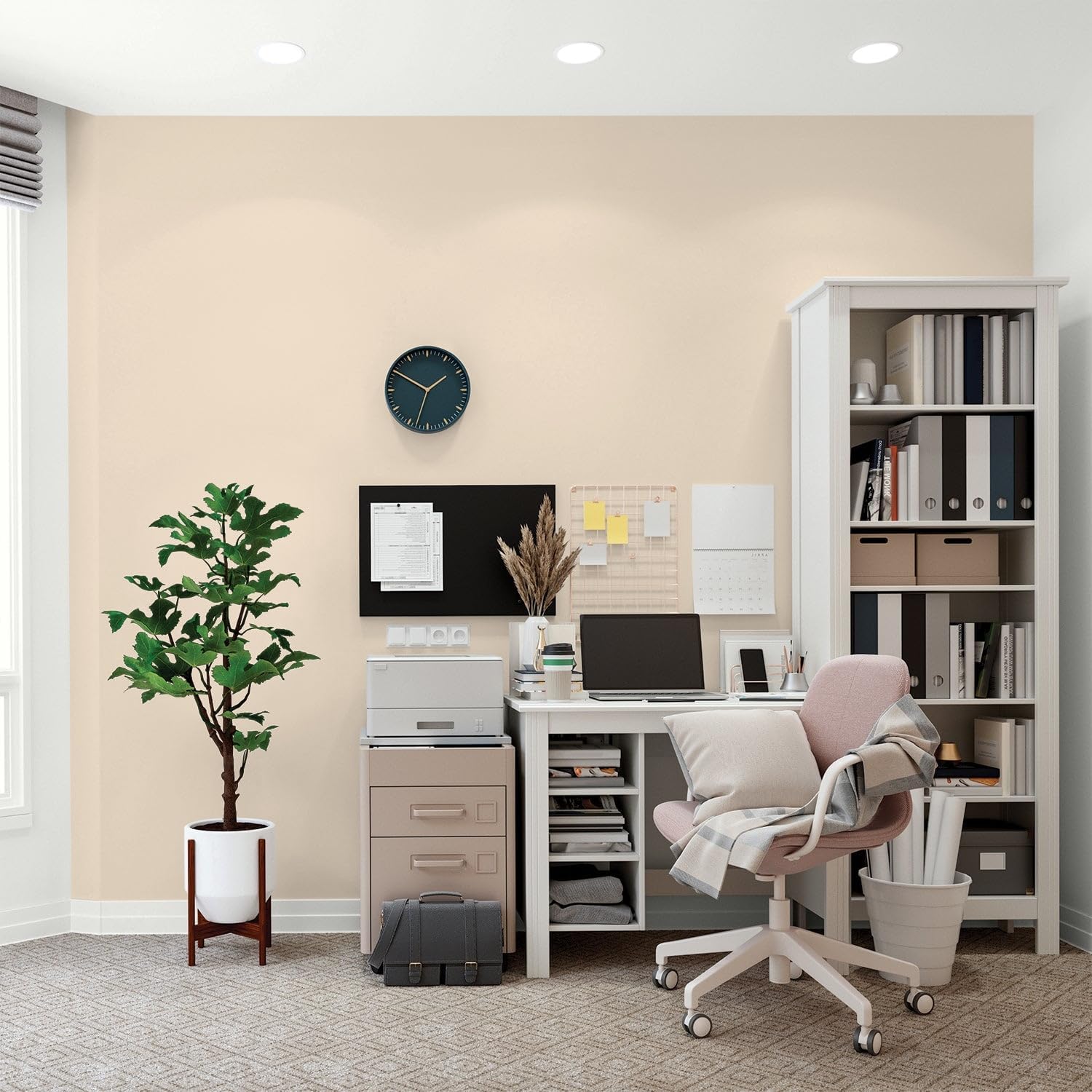 Glidden One Coat 1 gal. Oatmeal Cookie/Beige Flat Interior Paint with Primer