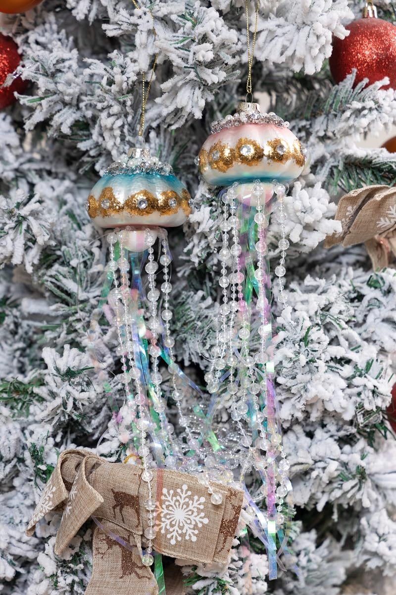 ガラス製ゴールドのクラゲクリスマスオーナメント Francfranc（フランフラン） インテリア ガラスオーナメント クラゲ