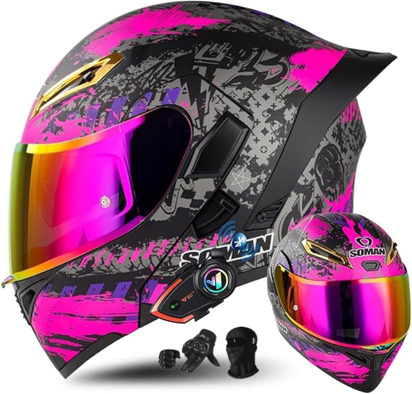 Motorcycle Helmet, Intercom Motocross Helmet Helmet. 5.0 - View #2