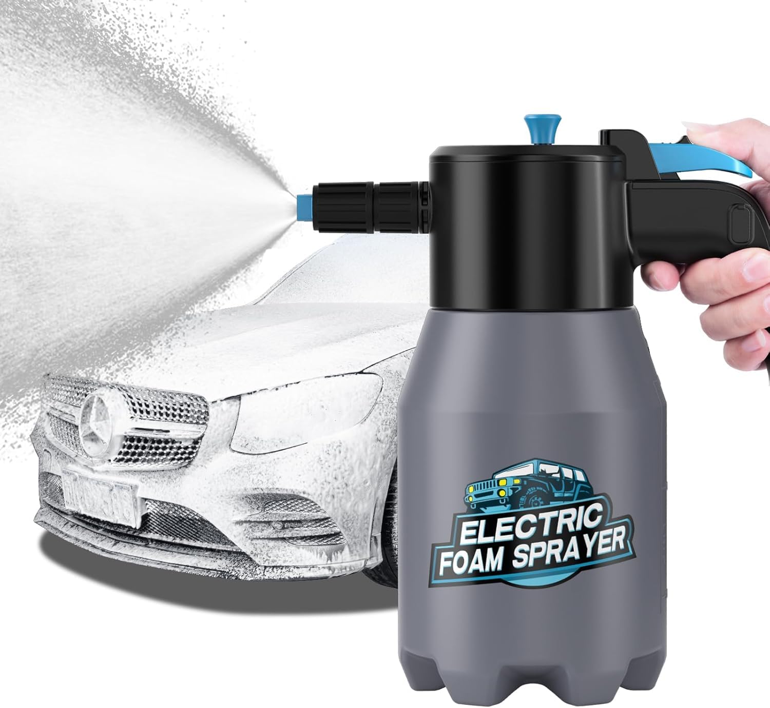 The Electric Car Foam Sprayer, Battery Powered Foam Sprayer for Car Wash with USB Rechargeable,Cordless Pump Foam Sprayer for Car Cleaning Kit and Car Detailing.