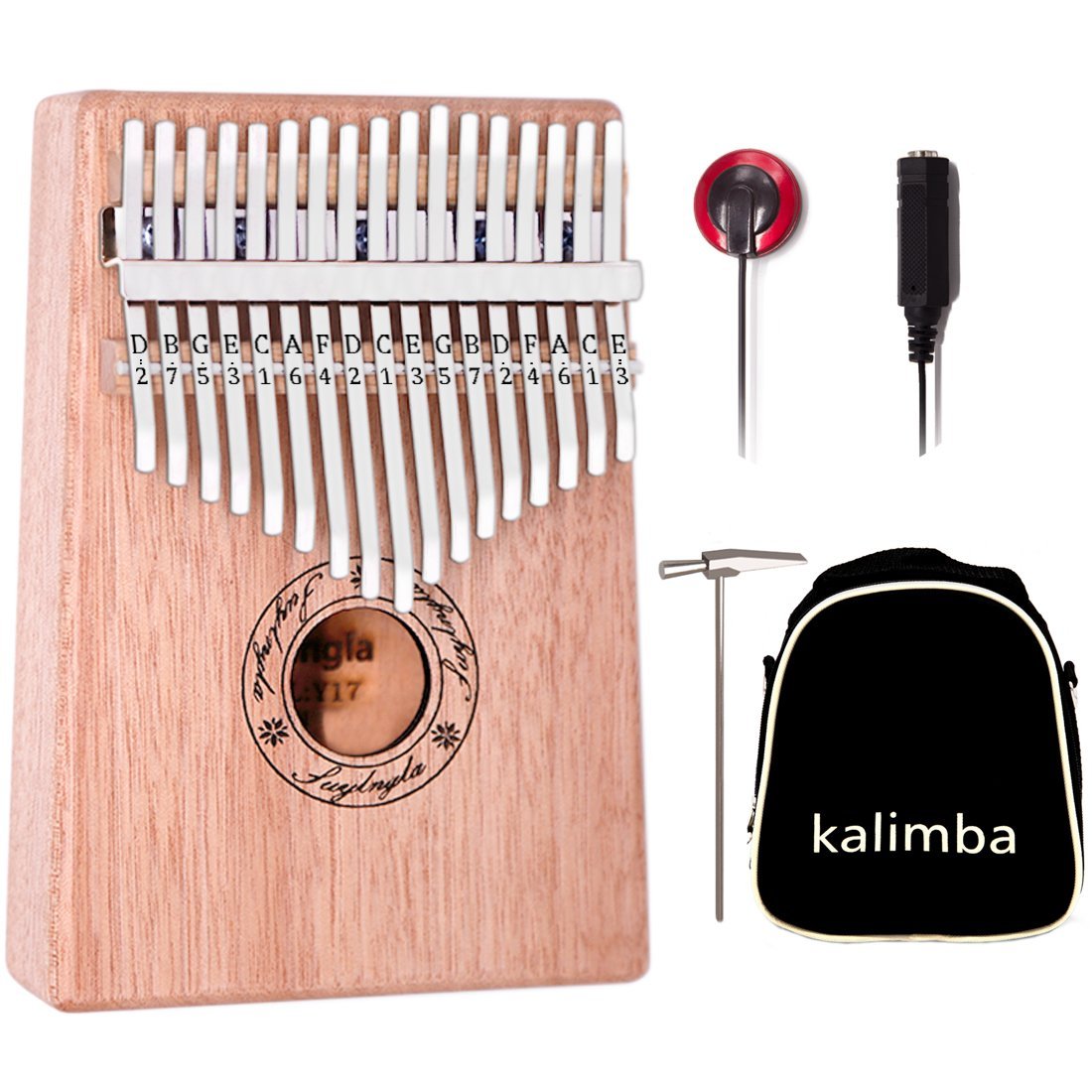 Amazon | suylngla カリンバ 17キーKalimba マホガニー製ソリッド