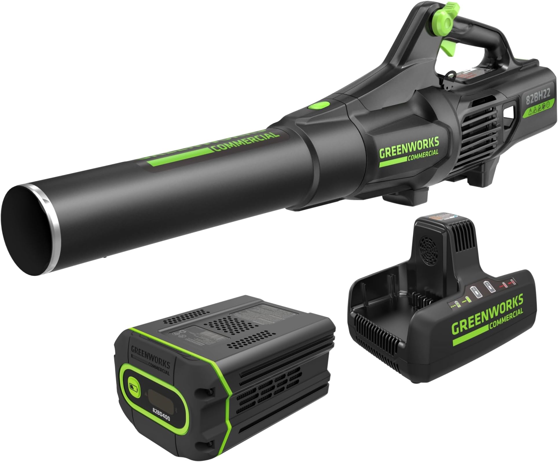 Greenworks 82V Brushless (760 CFM / 140 MPH) Cordless Leaf Blower, 4.0Ah Battery and Dual Port Charger (Great for Landscapers and Professionals)