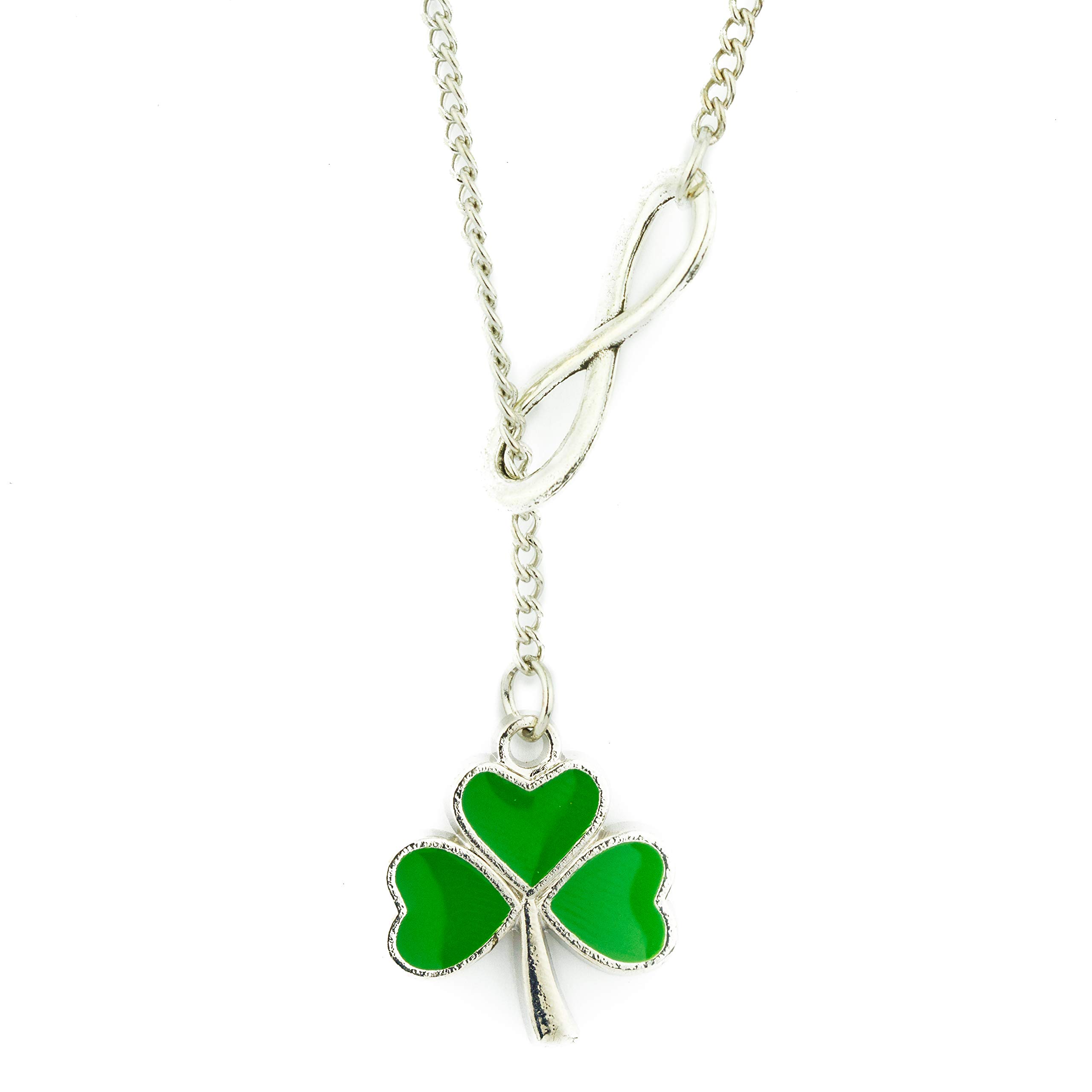 Soul StatementSoul Statement Shamrock Necklace St Patrick's Day Accessories for Women Lucky Infinity 4-Leaf Clover Charm Pendant