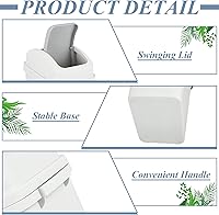 Vista 3 de Sumind 2 cubos de basura de baño de 1.8 galones con tapa basculante, cubo de basura pequeño de plástico para baño, cubo de basura para desechos