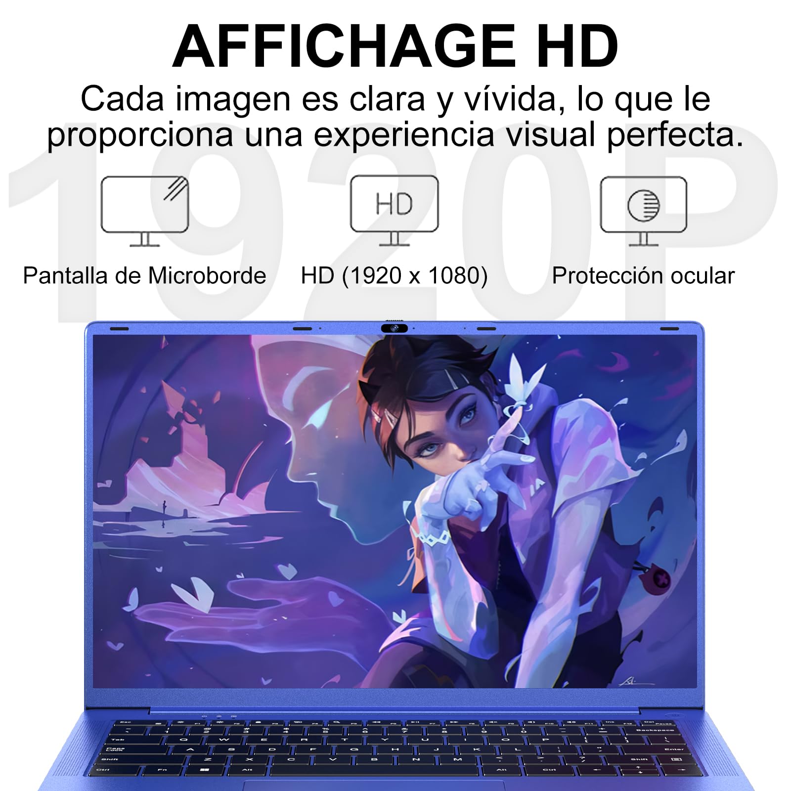 Ordenador Portátil 14 Pulgadas Celeron N5095 Upto 2,9 GHz Portatiles 8GB RAM 256GB SSD TF 1TB LPDDR4 Win11 5G WiFi 1920*1080 FHD mini HDMl Laptop Película Protectora Español - Morado Cuerpo Metálico5