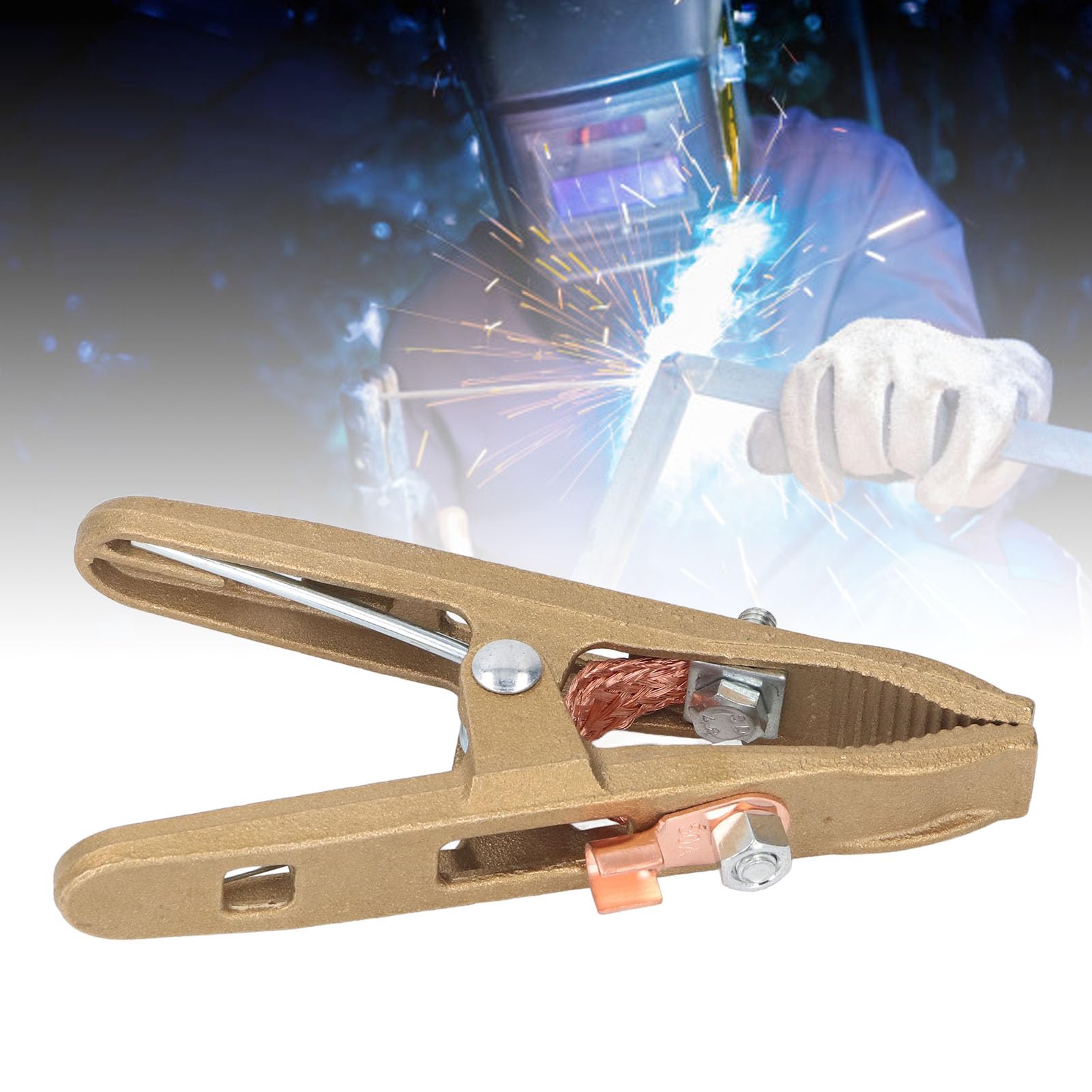 Versatile A300 Brass Ground Clamp for Welding, Brass Clamp for Welding 300A High Performance, for Welding Machines with Large Clamps