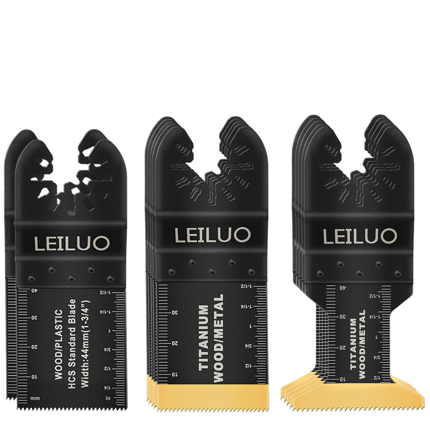 LEILUO 12 Pcs Titanium Multi Tool Blades, Multitool Blades Set Wood Metal