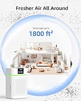 Vista 2 de Air Purifier for Home Large Room, VEWIOR HEPA Air Purifier Bedroom Cover up to 1800ft² with Essential Diffuser, AUTO Mode, Sleep Mode, Timer, Lock