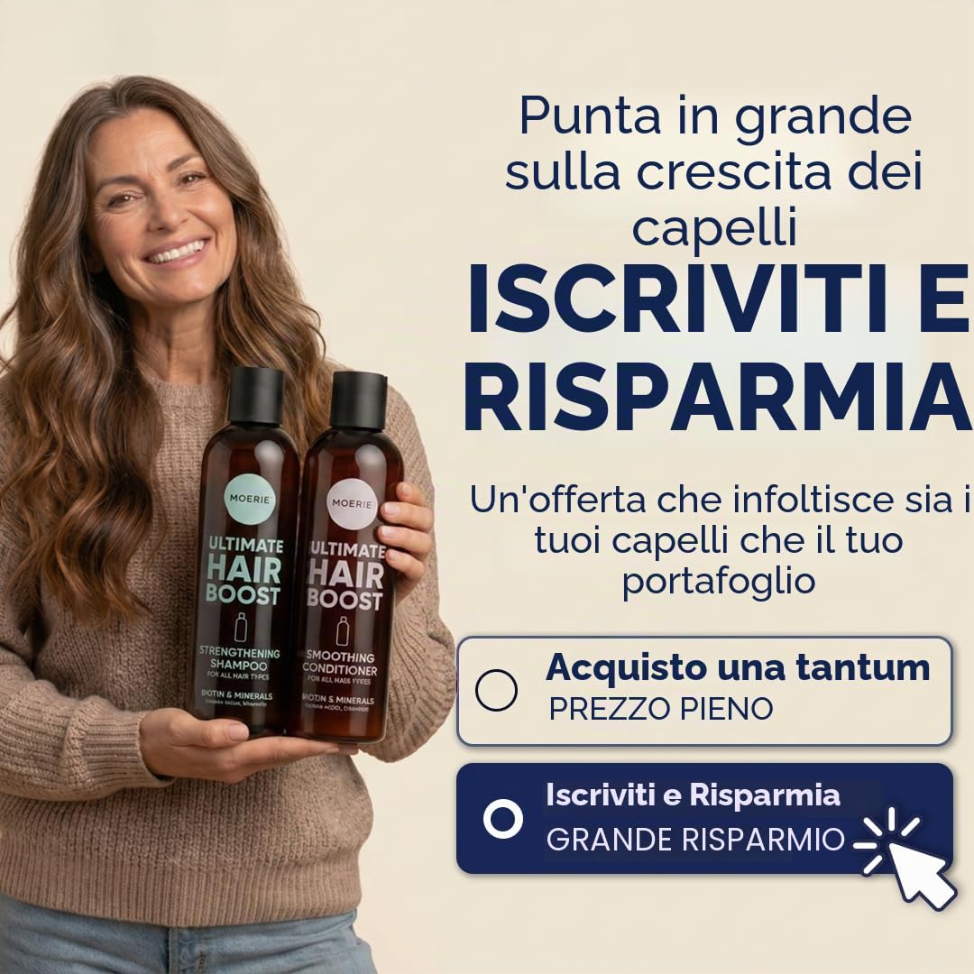 Moérie shampoo ristrutturante balsamo volumizzante anticaduta, prodotti per crescita capelli con ingredienti naturali, oltre 100 ingredienti attivi per capelli folti, lunghi e splendenti, 4 x 250 ml