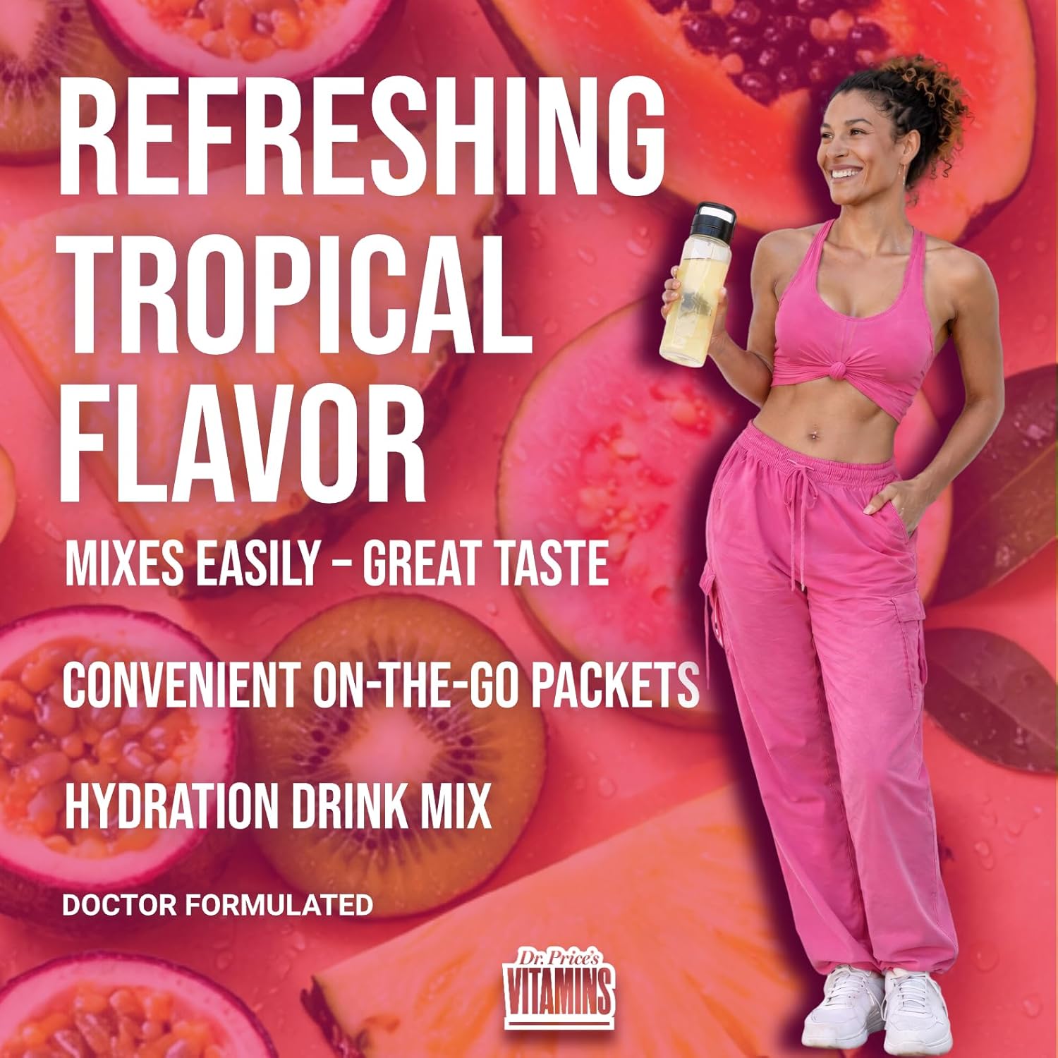 Dr. Price’s Electrolytes Hydration Powder Packets – Tropical, 30 Packs | Sugar Free Electrolyte Drink Mix, 72+ Trace Minerals, Manganese | Keto Electrolytes, Vegan, Doctor-Formulated, Made in USA