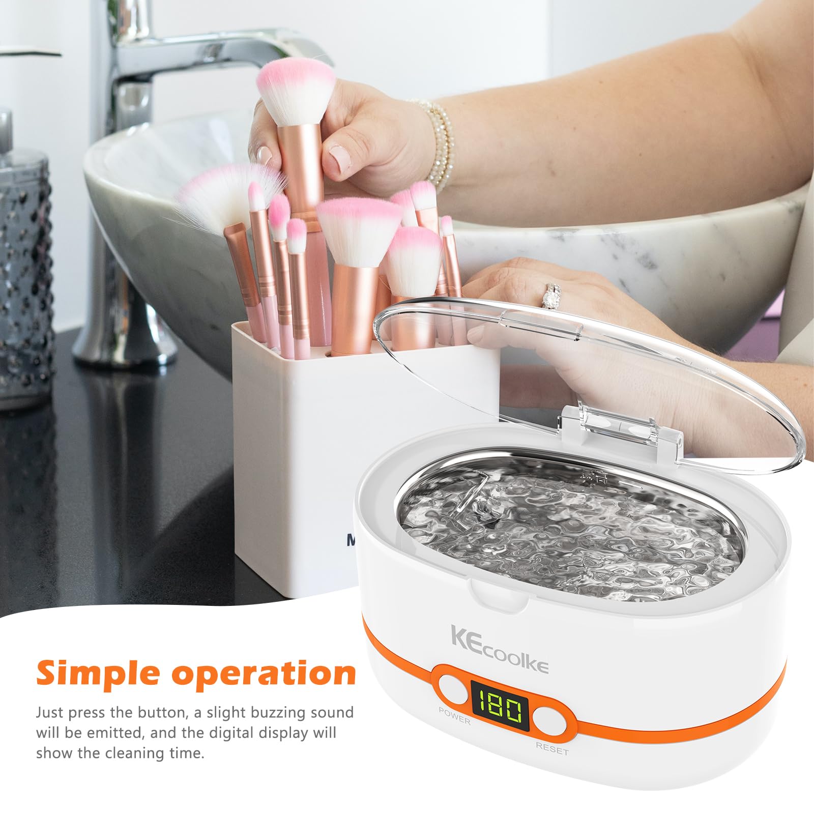 Ultraschallreinigungsgerät Ultraschallreiniger Ultraschallgerät KECOOLKE 600 ml Schallreiniger mit digitalem Timer für Brillen Ringe Münzen Ringe Silber