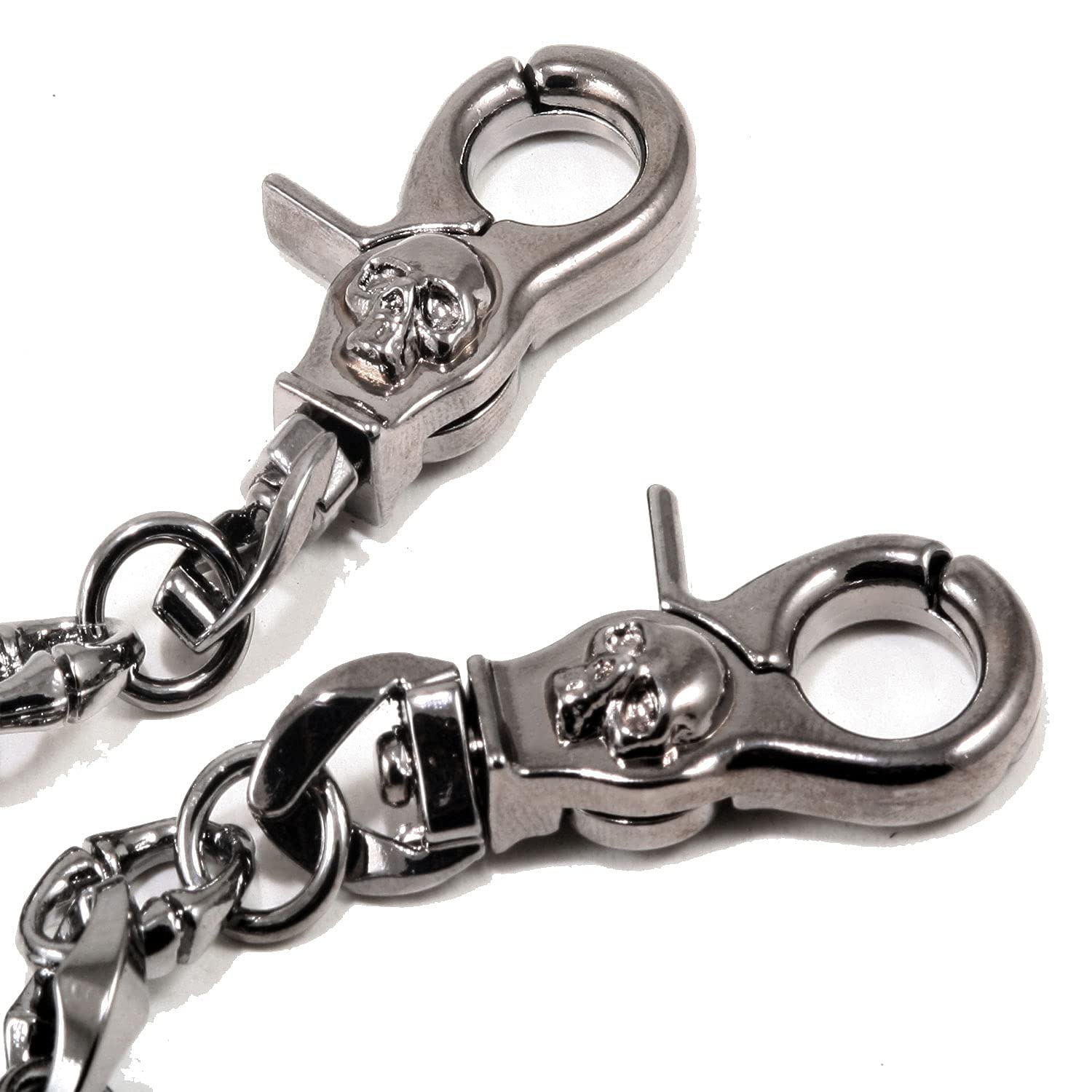 Double K NCS74MLT Schlüsselanhänger mit Totenkopf-Motiv, für Trucker, Biker, 55,9 cm / 68,6 cm, Silber/Schwarz