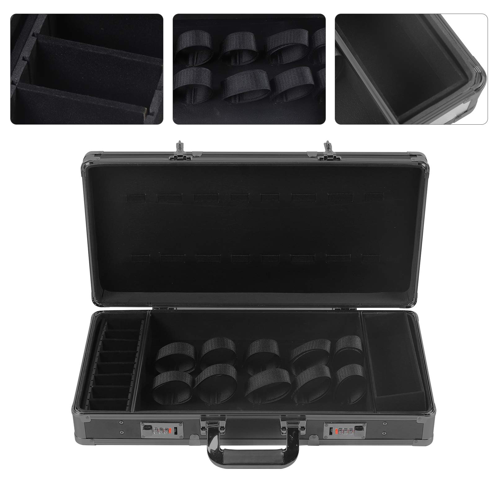 Estuche profesional para peluquería, organizador de peluquería, bolsa de transporte, cortapelos portátil, caja de herramientas de peluquería, 55 x 27 x 10 cm (negro)