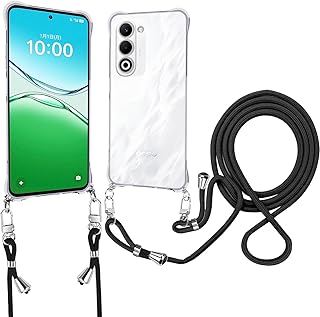 OPPO A5 5G 用 ケース カバー 軽量 TPU ソフト クリア 肩掛け 首かけ 調節可能 紐付き 取り外し可能 【NOUKAJU】For OPPO A5 5G スマホケース ストラップ付き 長さ調整可能 ショルダーストラップ なワイヤレス充電邪魔ない