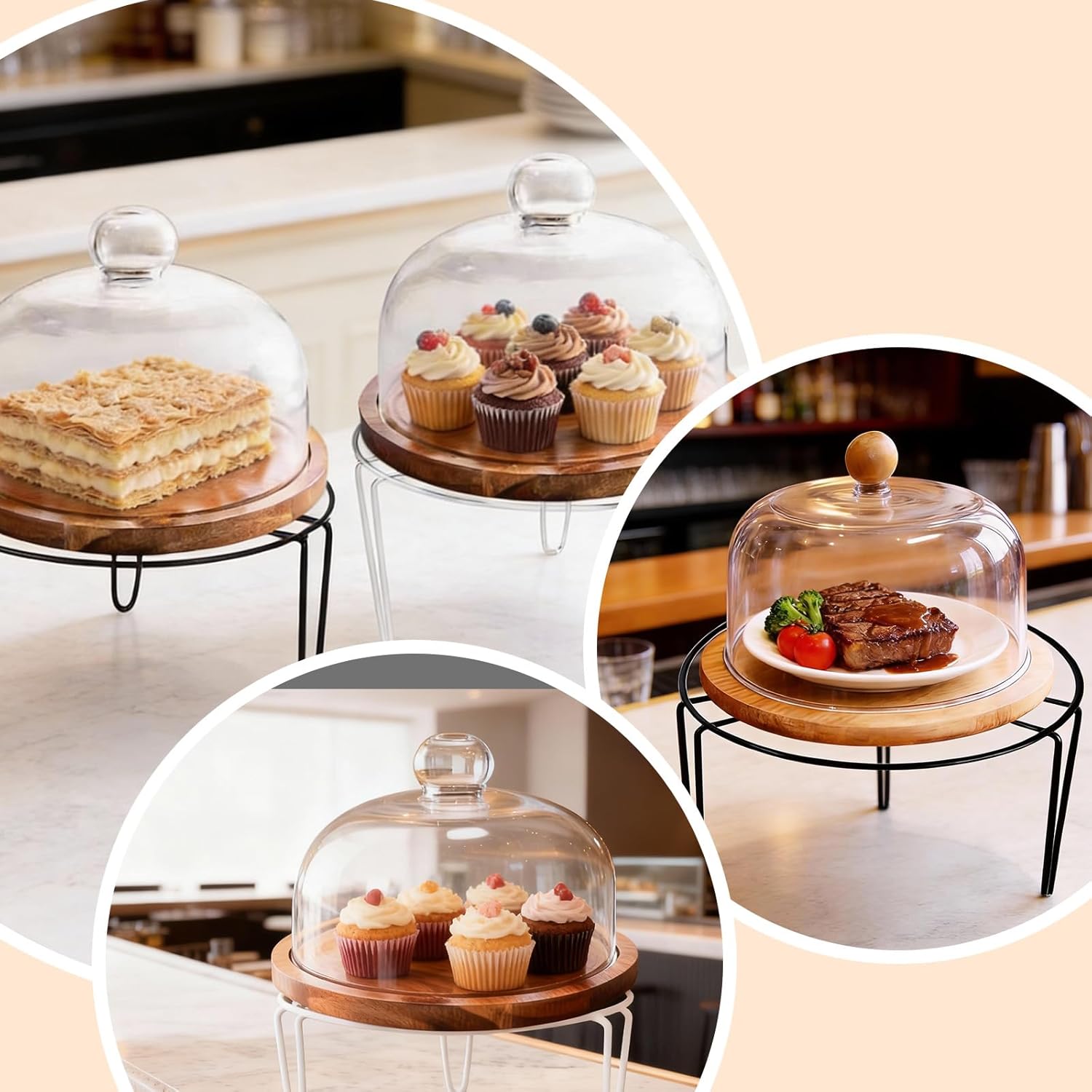 6-Piece Set Metal Plant Stands, Heavy-Duty Rustproof Iron Flower Pot Holders, Round Elevated Potted Plant Racks for Indoor Outdoor Garden, Living Room, Balcony Decor, Fits 5-12 Inch Pots(black+white-6pc)