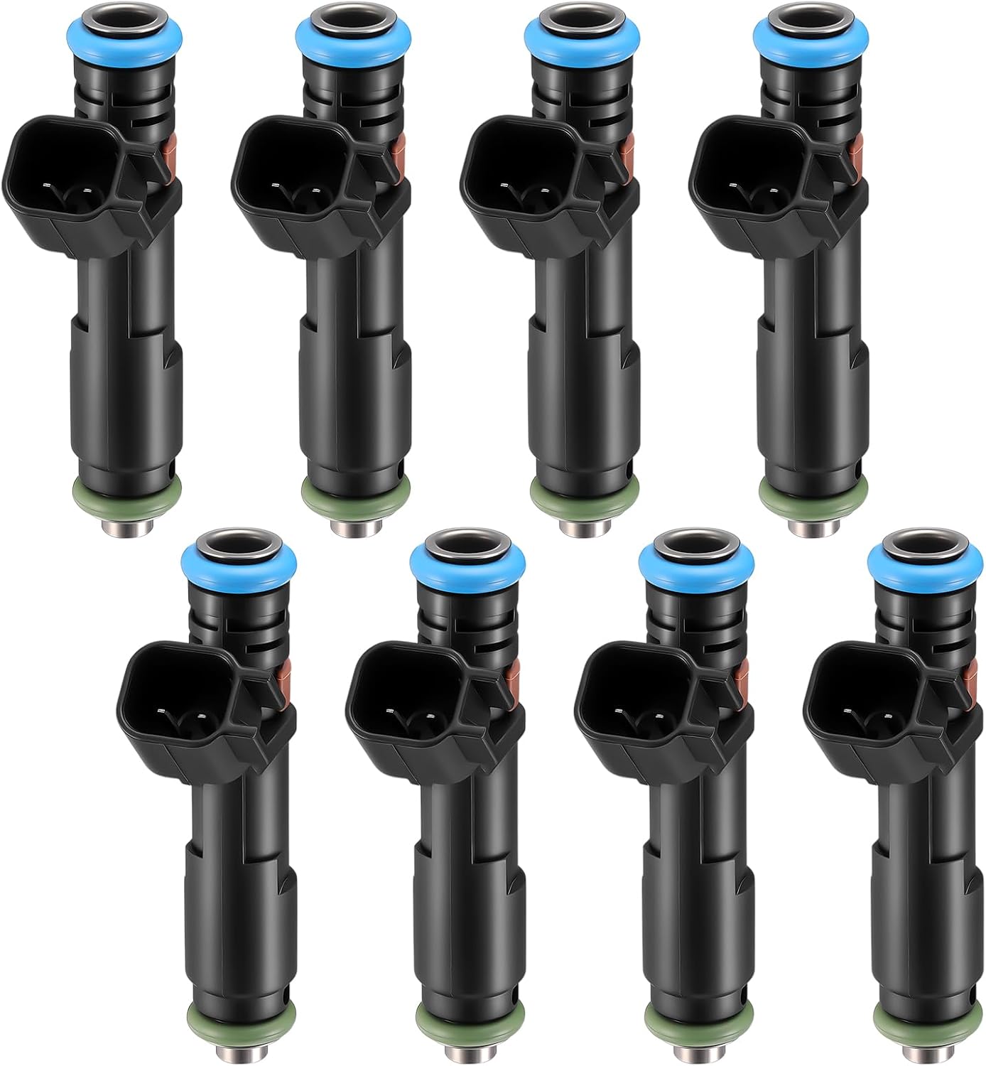 FJ817 5.4L Fuel Injector 8Pcs Set 2 Holes, Fit for Ford F150 F250 F350 Super Duty 2005-2007; Expedition 2005-2006 | Fit for Lincoln Navigator 2005-2007; Mark L 2006-2007, Replace# 5C3Z-DC 8S4Z9F593A