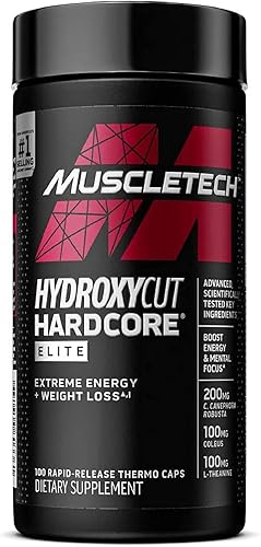 Cápsulas para pérdida de peso Hydroxycut Hardcore Elite, MUS1075100101, Multicolor, 1, 1