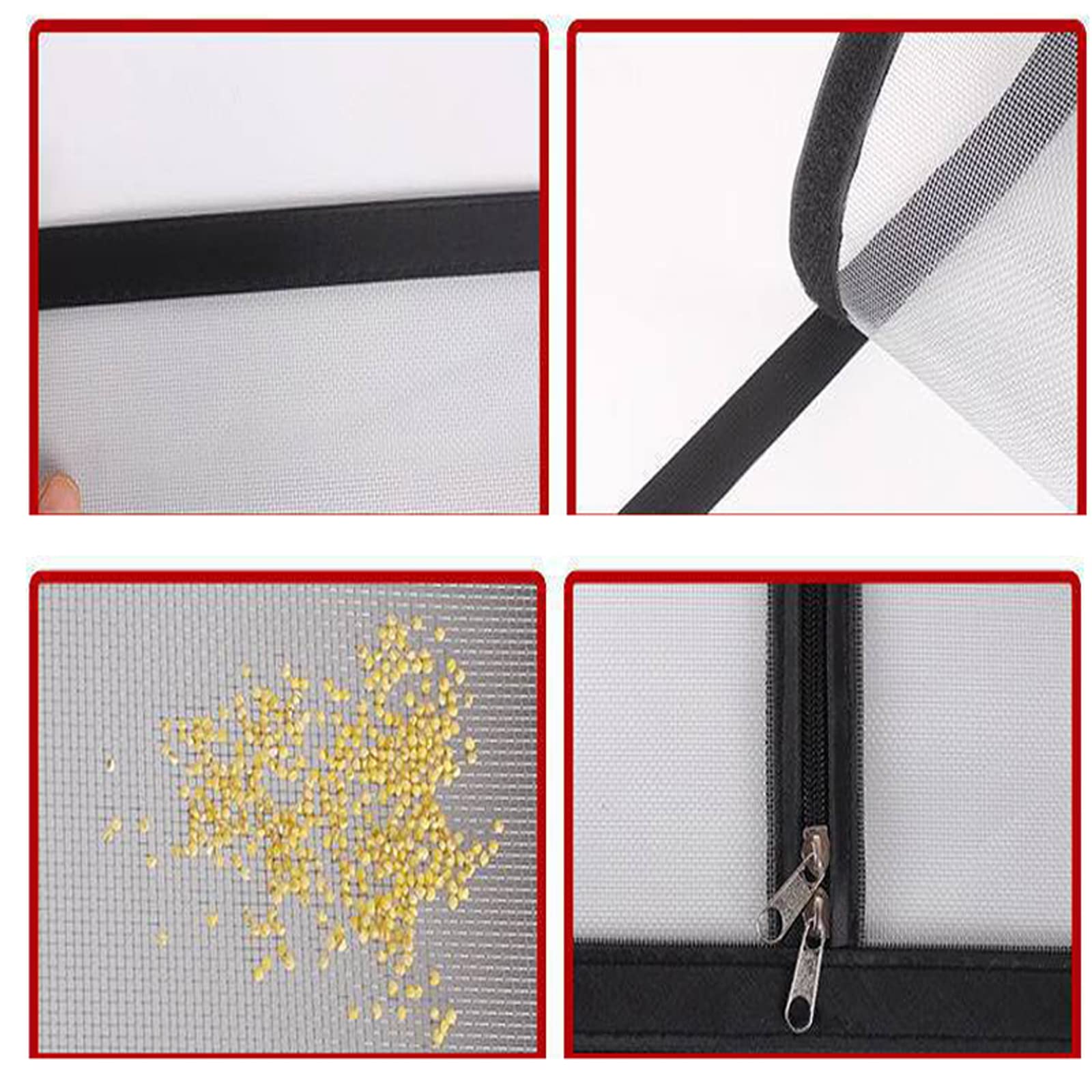 Insektenschutzgitter für Schlafzimmer & Balkon – Fliegengitter für Katzen und Haustiere, einfache Installation, Schwarz (80 x 210 cm)